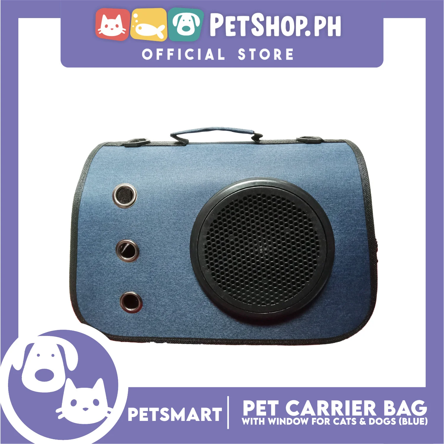 Pet Bag Carrier with Window for Cats and Dogs (Blue) 41cm x 26cm x 25cm - Image 7