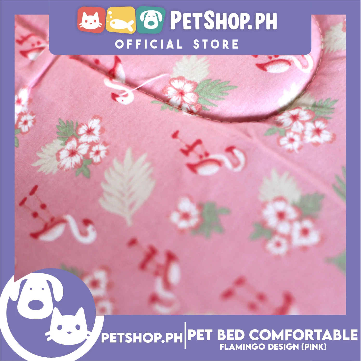 Pet Bed Comfortable Sleeping Bed with Flamingo Design 33x24x9cm Dogs & Cats Pink - Image 7