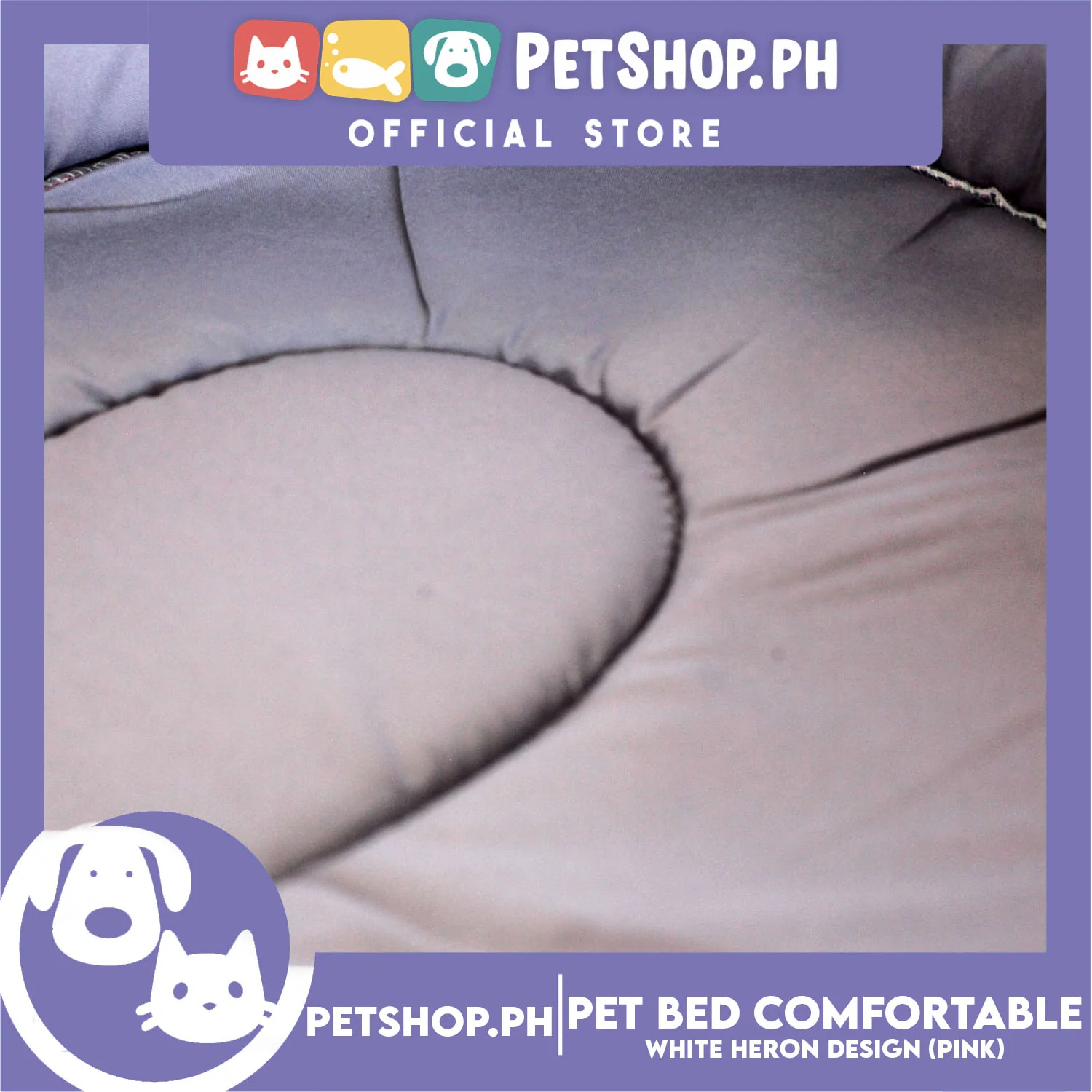 Pet Bed Comfortable Sleeping Bed with White Heron Design 65x55x17cm for Dogs & Cats Pink - Image 7