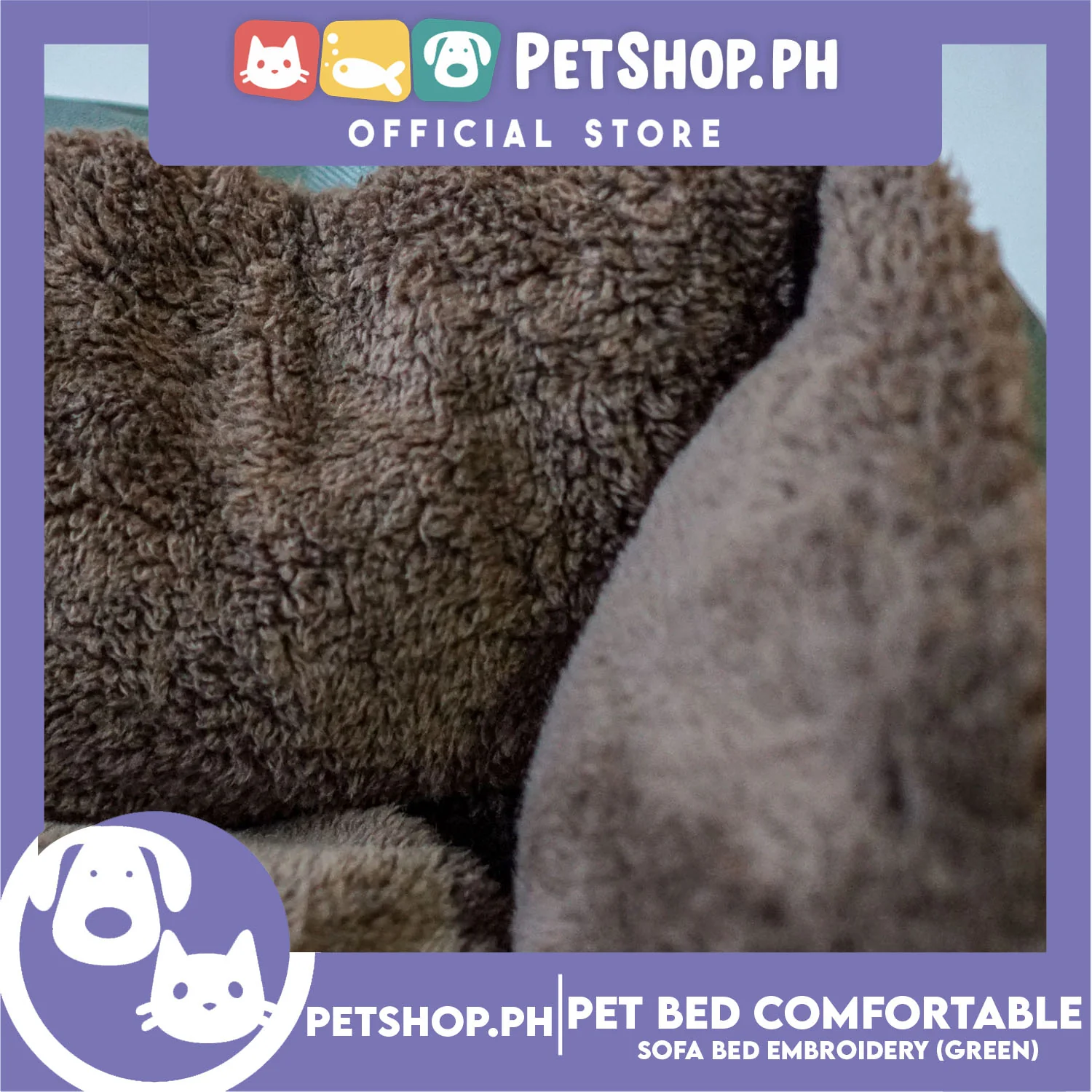 Pet Bed Comfortable Sofa Bed with Paw Embroidery Design 110x80x16cm XL for Dogs & Cats (Green) - Image 4