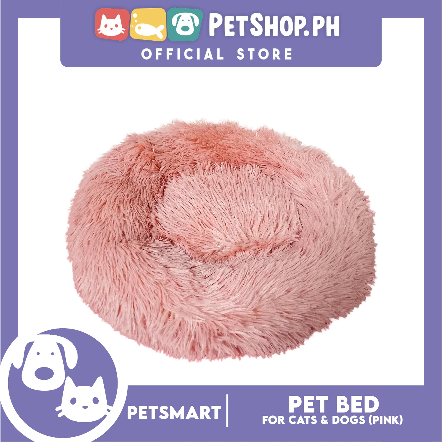 Pet Bed for Cats and Dogs (Pink Color) Large Size 63cm x 46cm x 8cm - Image 3