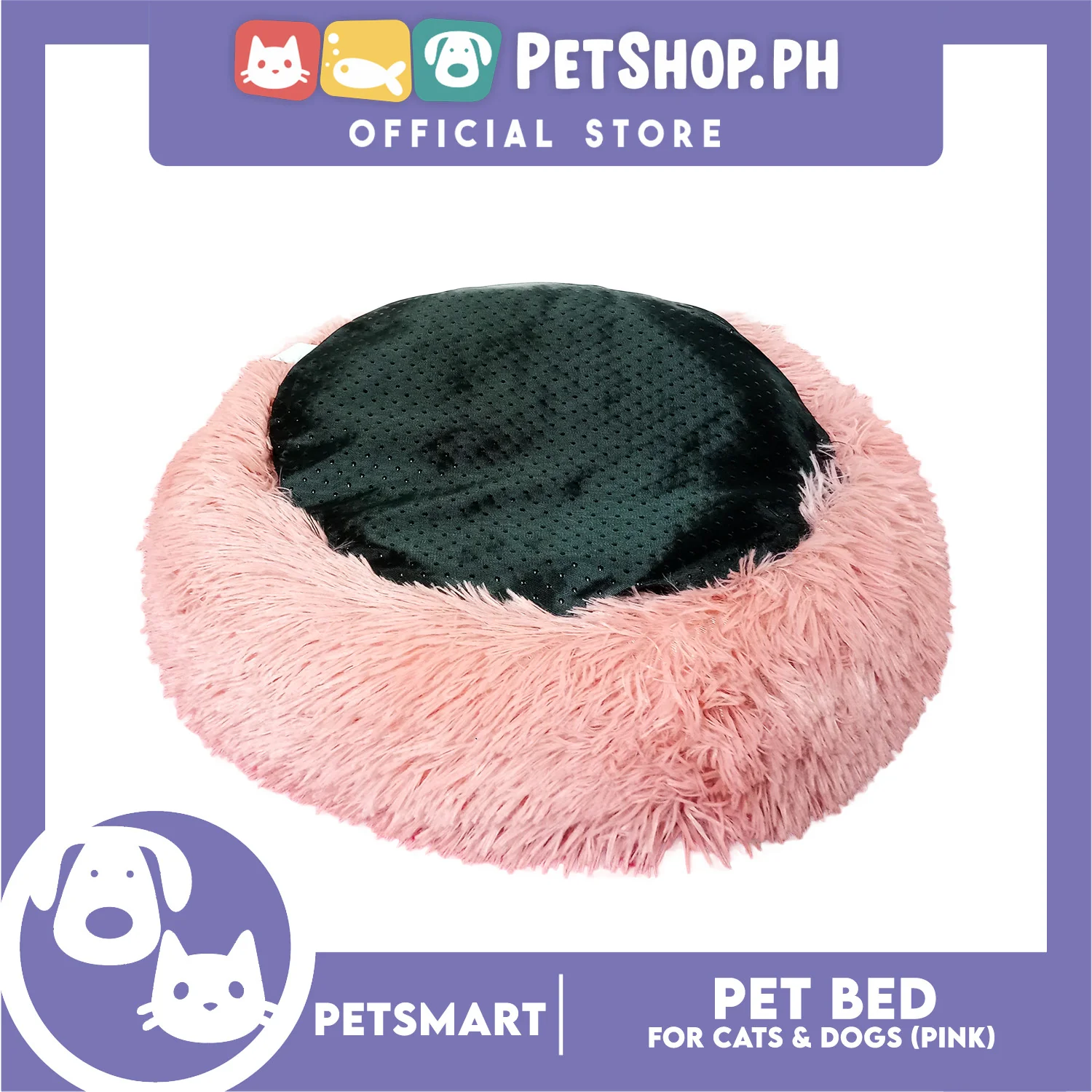 Pet Bed for Cats and Dogs (Pink Color) Large Size 63cm x 46cm x 8cm - Image 4