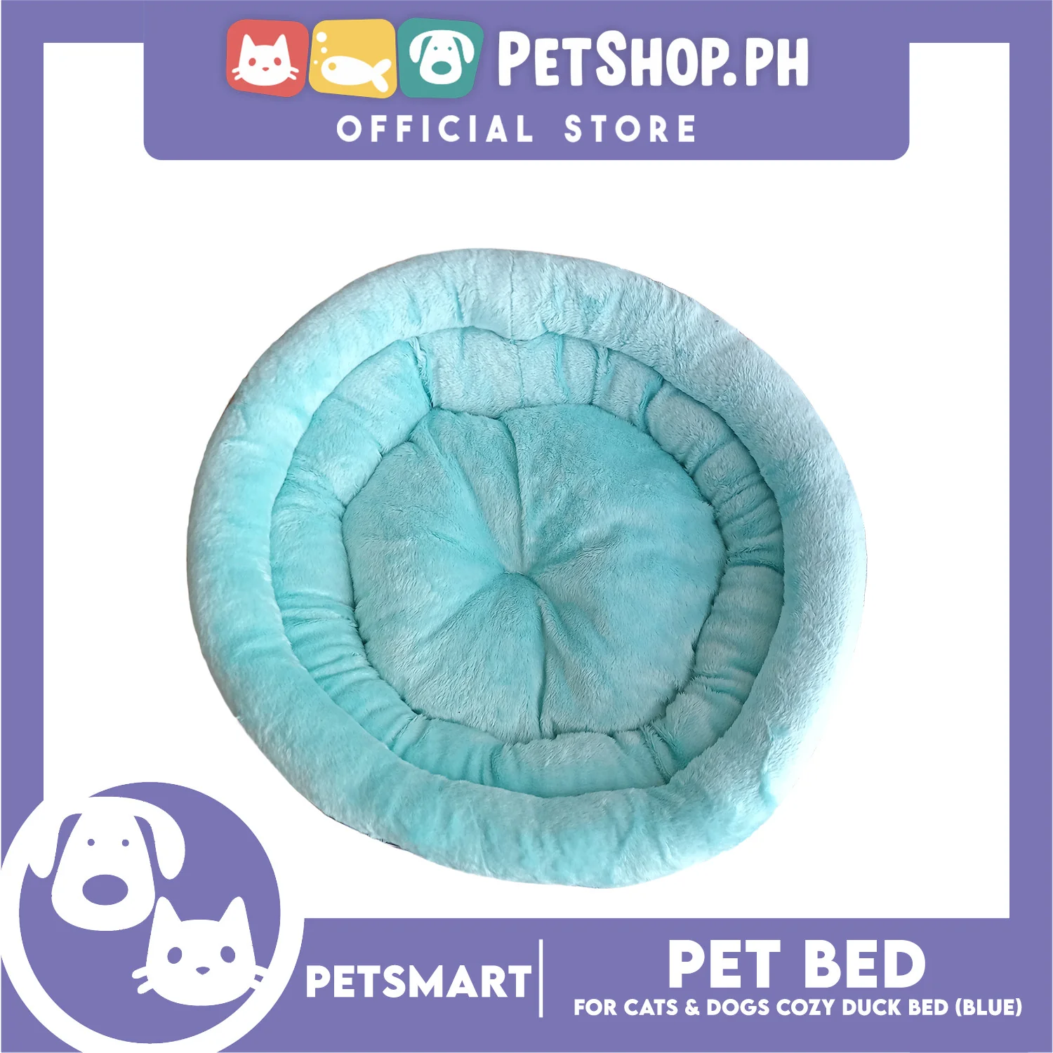 Pet Bed Soft and Comfortable Sleeping Bed (Blue) Duck Design for Cats and Dogs - Image 2