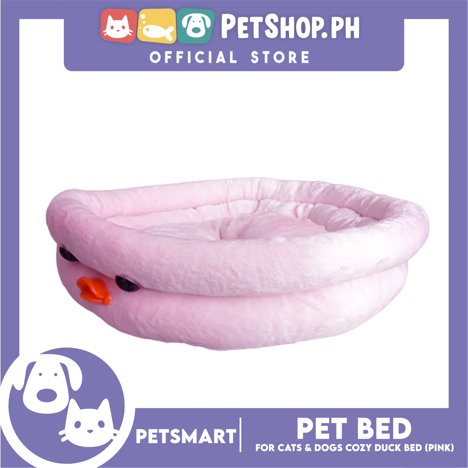Pet Bed Soft and Comfortable Sleeping Bed (Pink) Duck Design for Cats and Dogs - Image 3