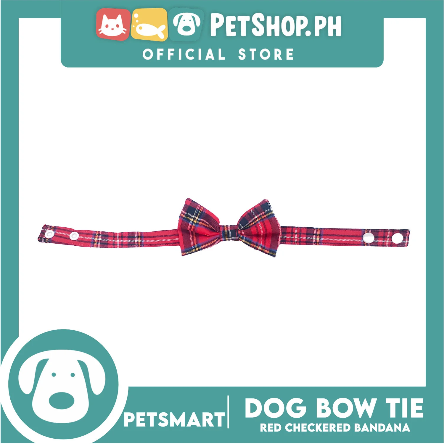Pet Bow Tie Bandana Checkered Design, Red Color DB-CTN35L (Large) Perfect Fit For Dogs And Cats - Image 4
