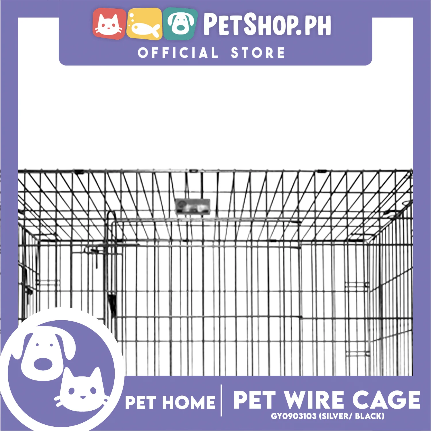 Pet Cage Wire Flooring, Painted Silver Black Wire Cage, Comes With Tray Underneath (GY0903103) Pet Cage, Pet Accessories, Pet House - Image 2