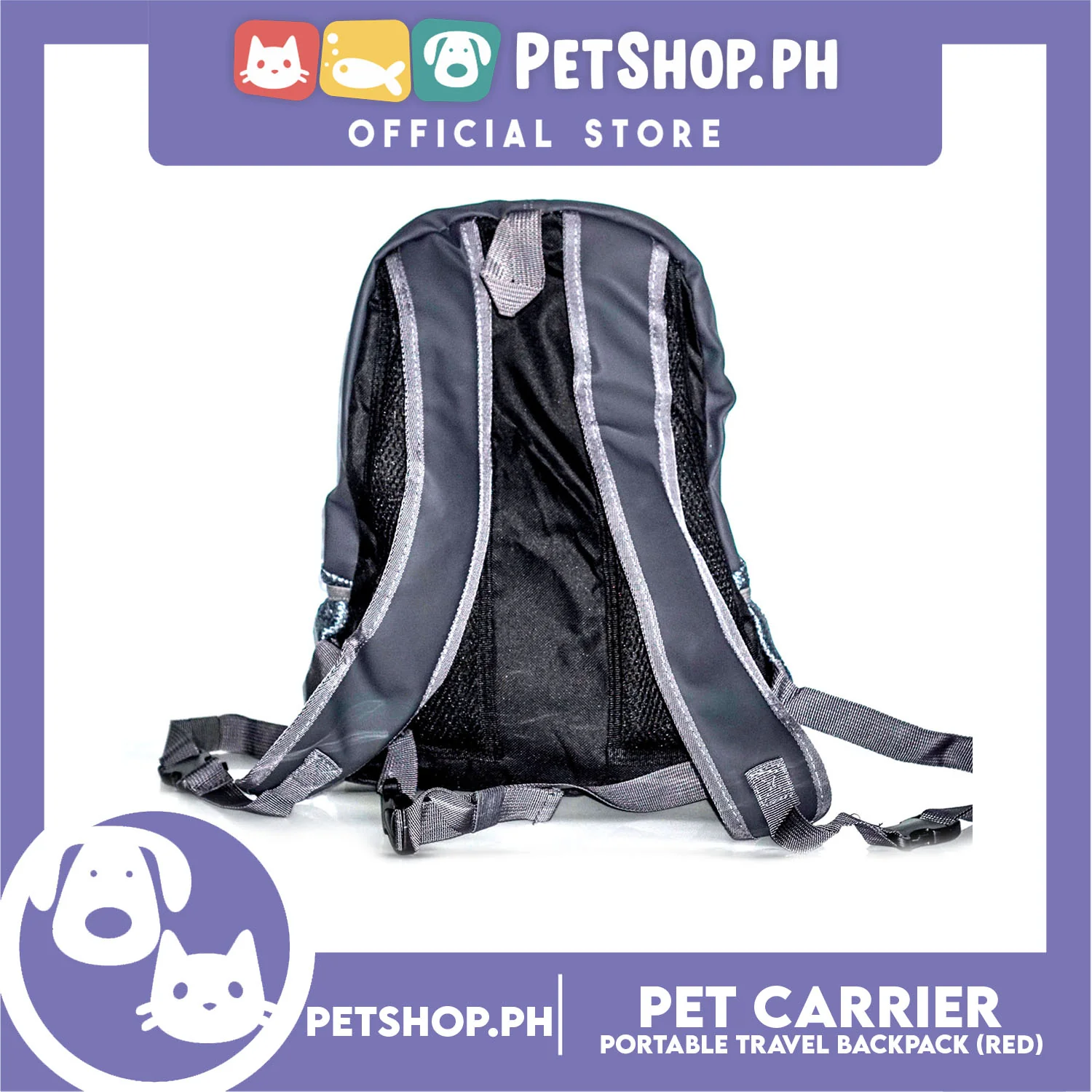Pet Carrier Portable Outdoor Travel BackPack Safe Carrier for Dogs & Cats (Red) - Image 4