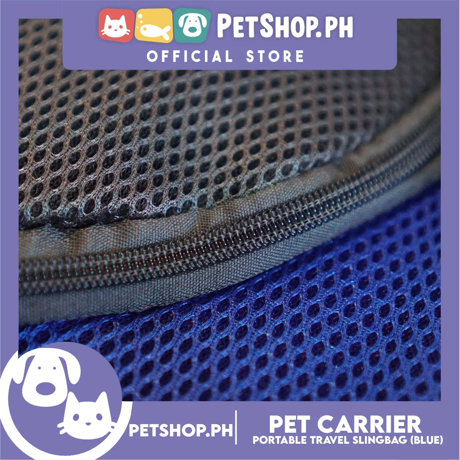 Pet Carrier Portable Outdoor Travel Sling Bag Safe Carrier for Dogs & Cats (Blue) - Image 4