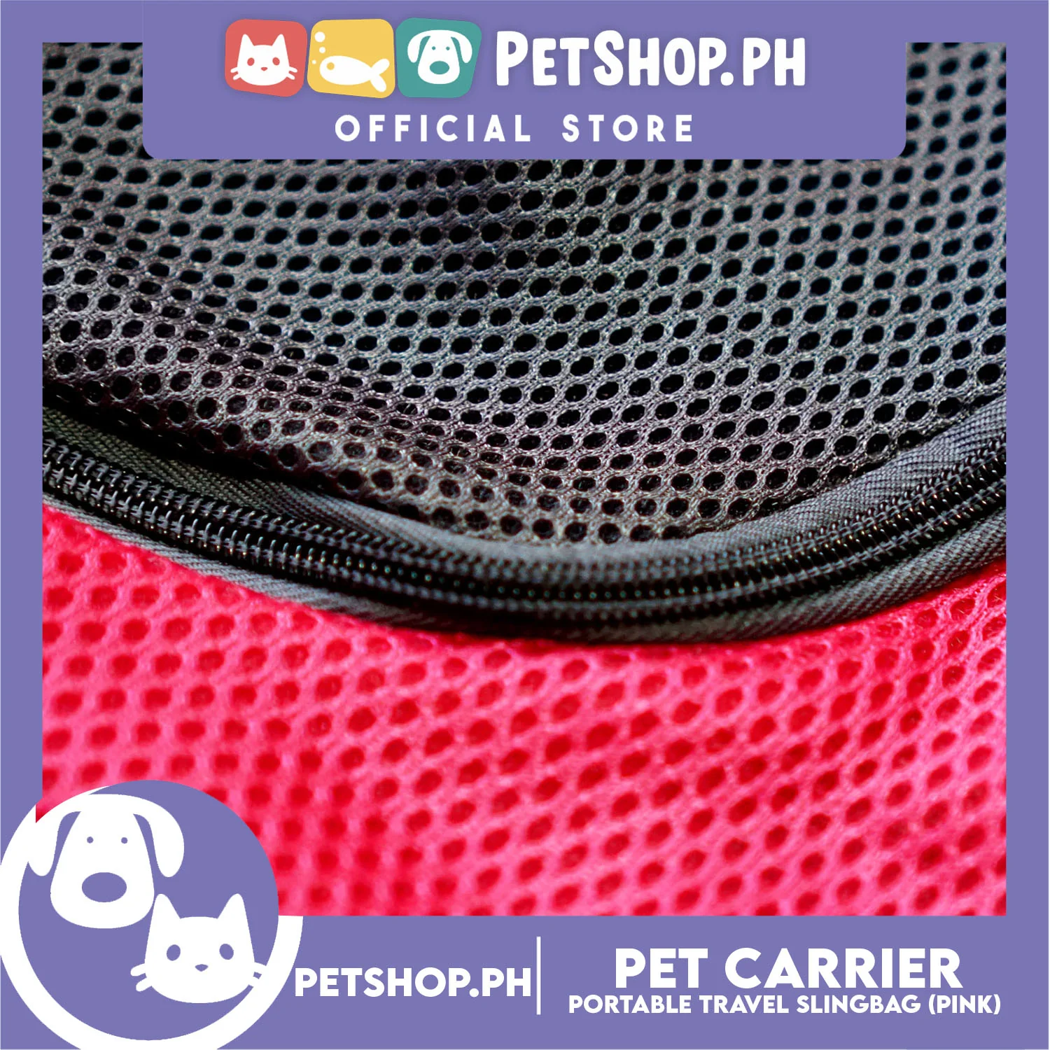 Pet Carrier Portable Outdoor Travel Sling Bag Safe Carrier for Dogs & Cats (Pink) - Image 4
