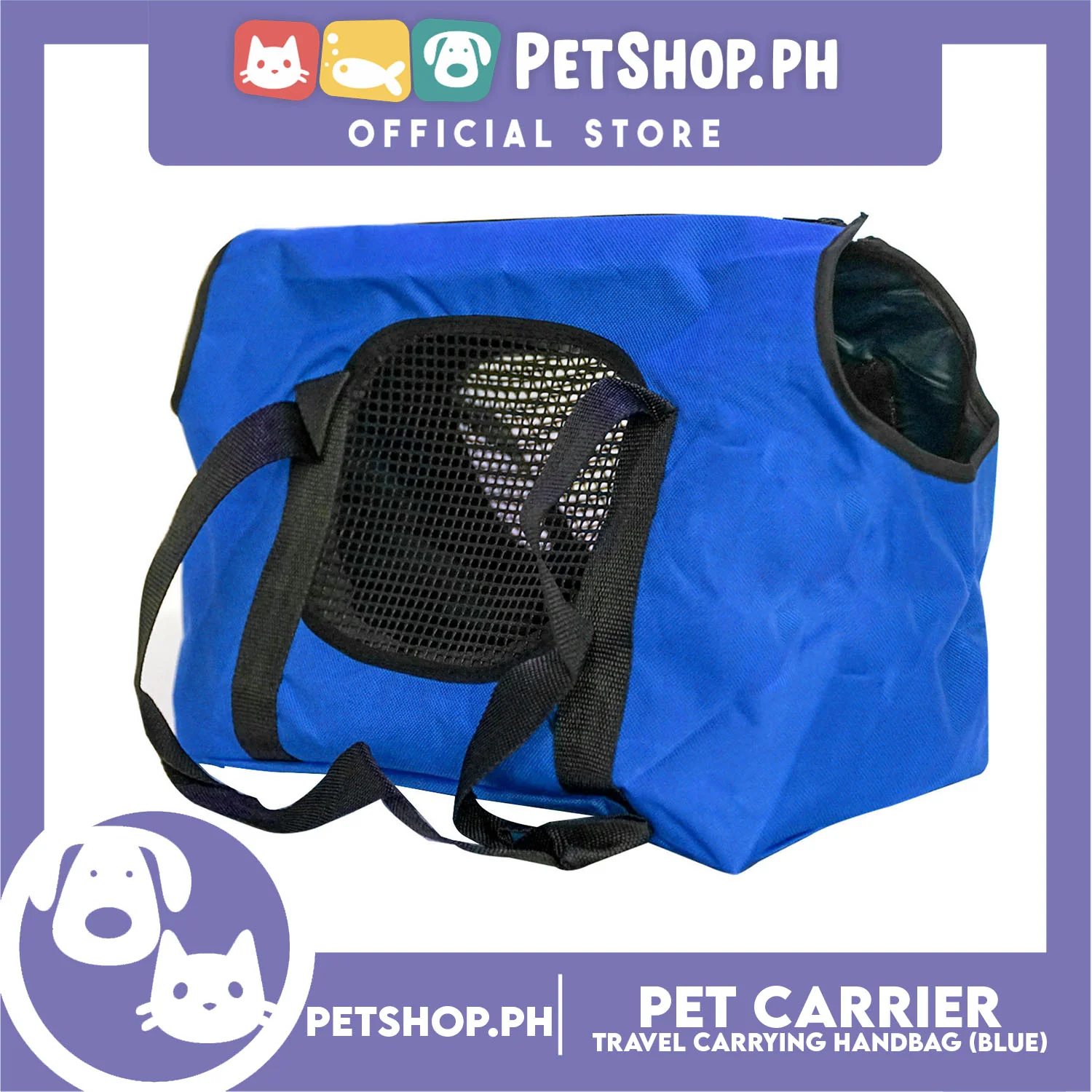 Pet Carrier Summer Travel Carrying Handbag, Shoulder Bag L34 x W13 x H22 Small (Blue) - Image 3