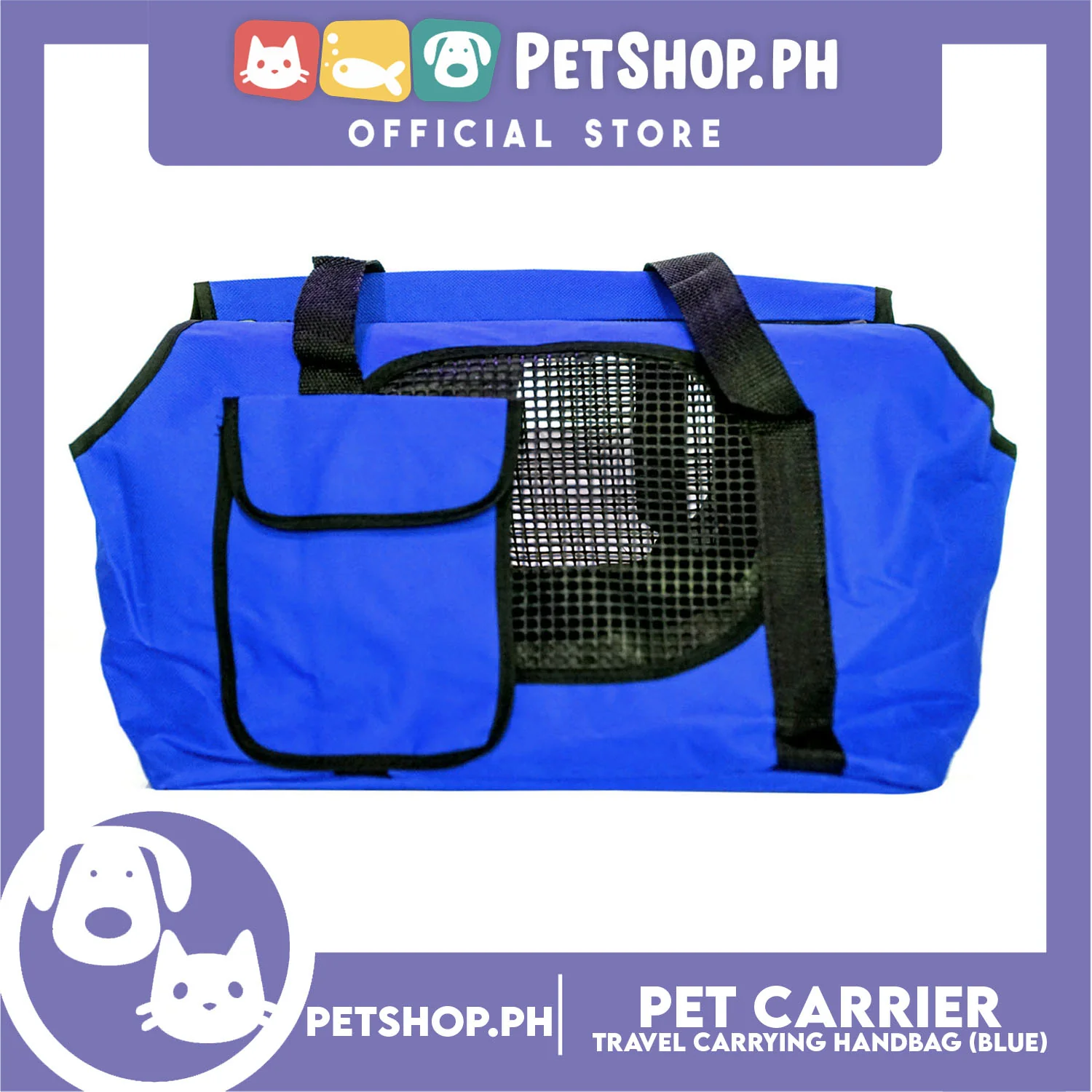 Pet Carrier Summer Travel Carrying Handbag, Shoulder Bag L36 x W18 x H26 Medium (Blue) - Image 2