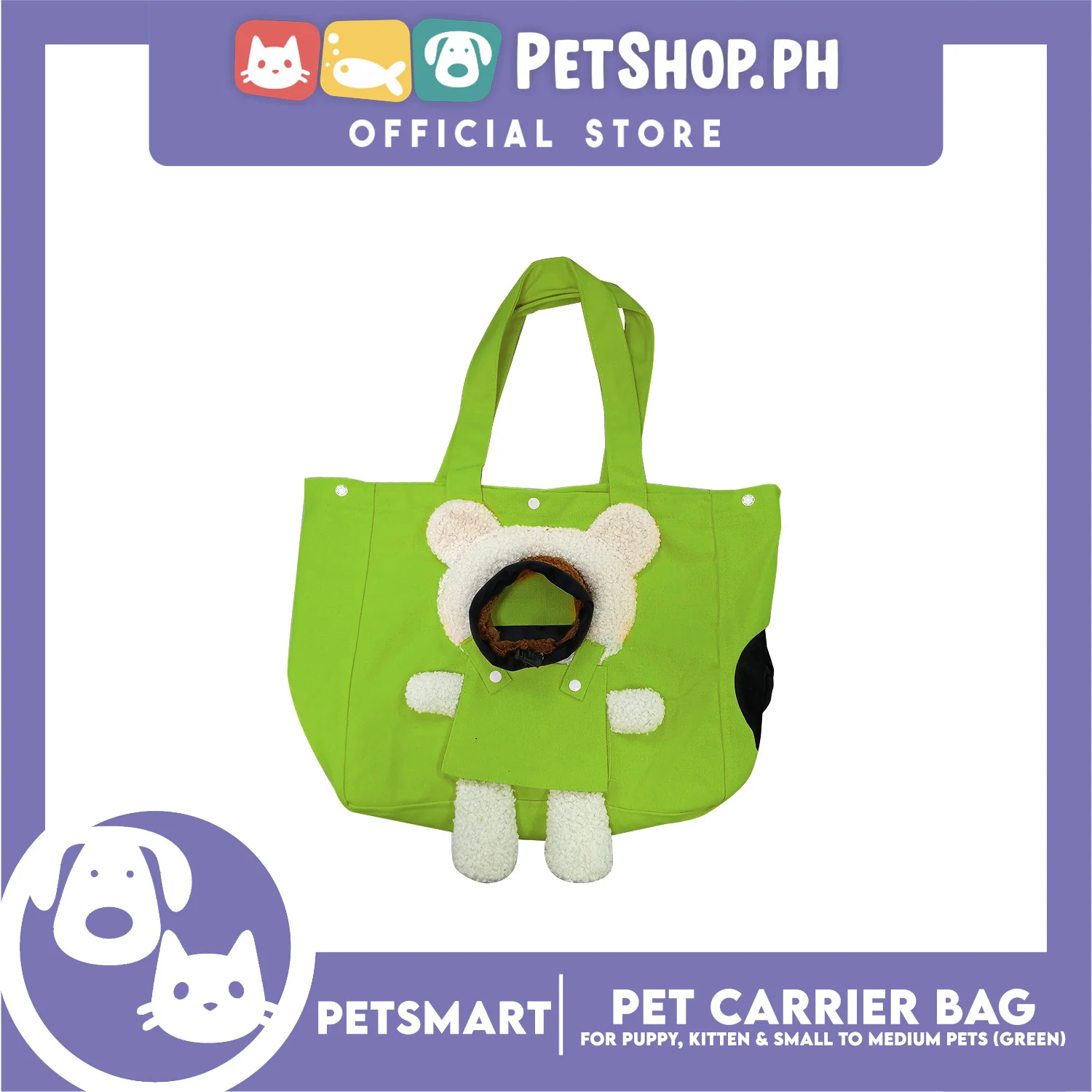 Pet Carrier Tote Bag Small Cat and Dog Carrier Handbag (Green)