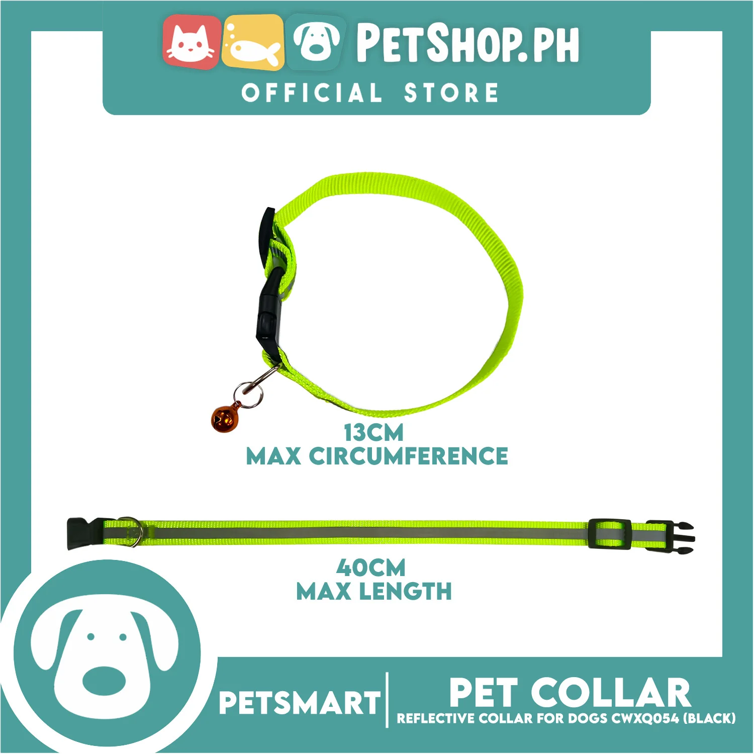 Pet Collar Reflective For Dogs (Black) with Bell CWXQ054 - Image 3