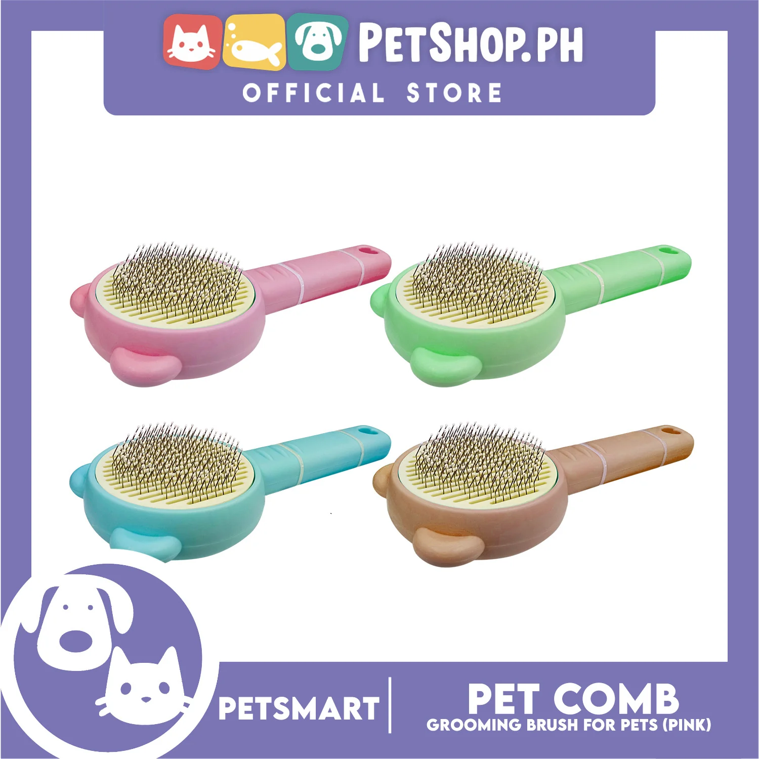 Pet Comb Easy Clean 01 (Pink) Grooming Brush for Pets - Image 5