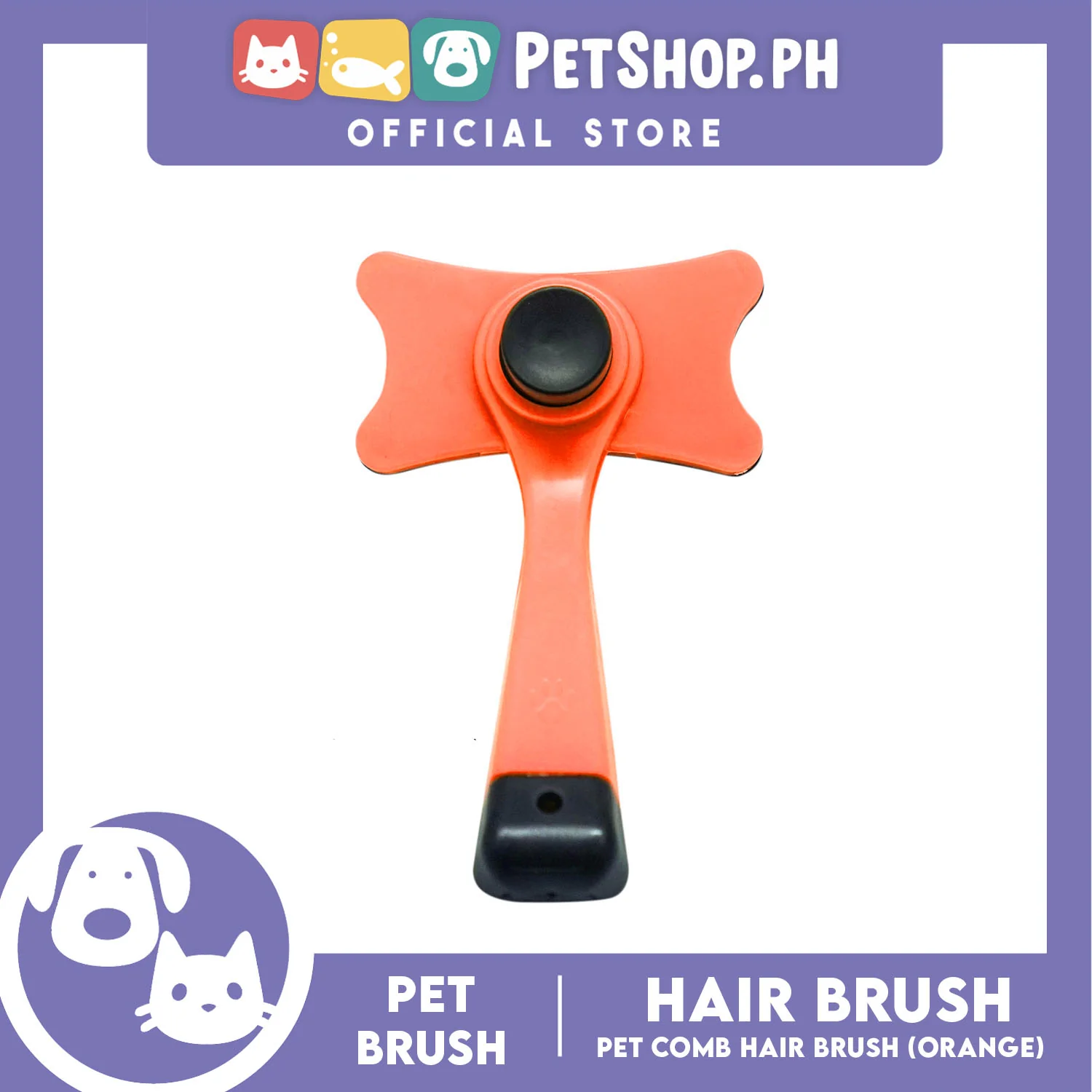 Pet Comb Hair Brush (Orange) Fur Shedding Trimmer Grooming Professional Comb Brush Tool For Dogs And Cats - Image 3