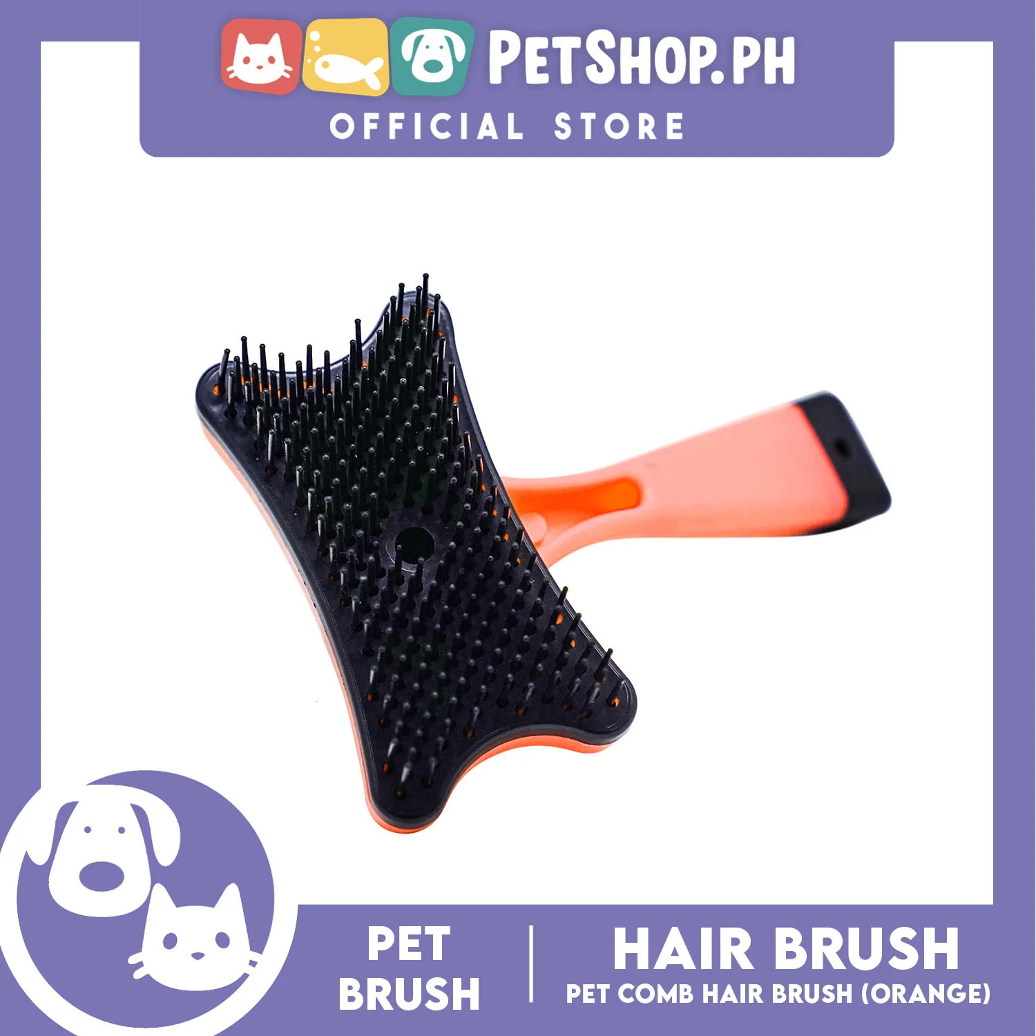 Pet Comb Hair Brush (Orange) Fur Shedding Trimmer Grooming Professional Comb Brush Tool For Dogs And Cats - Image 4
