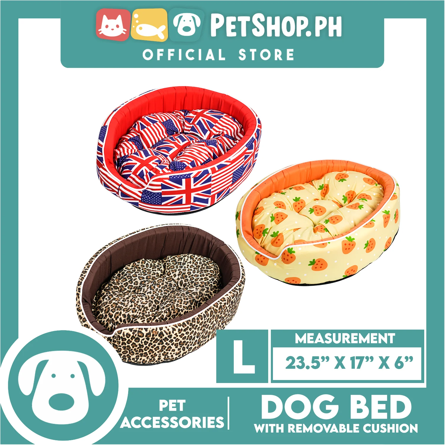 Pet Dog Bed (Large) Washable Comfortable Warm Bed For Pets Dog Puppy Pet with Removable Cushion