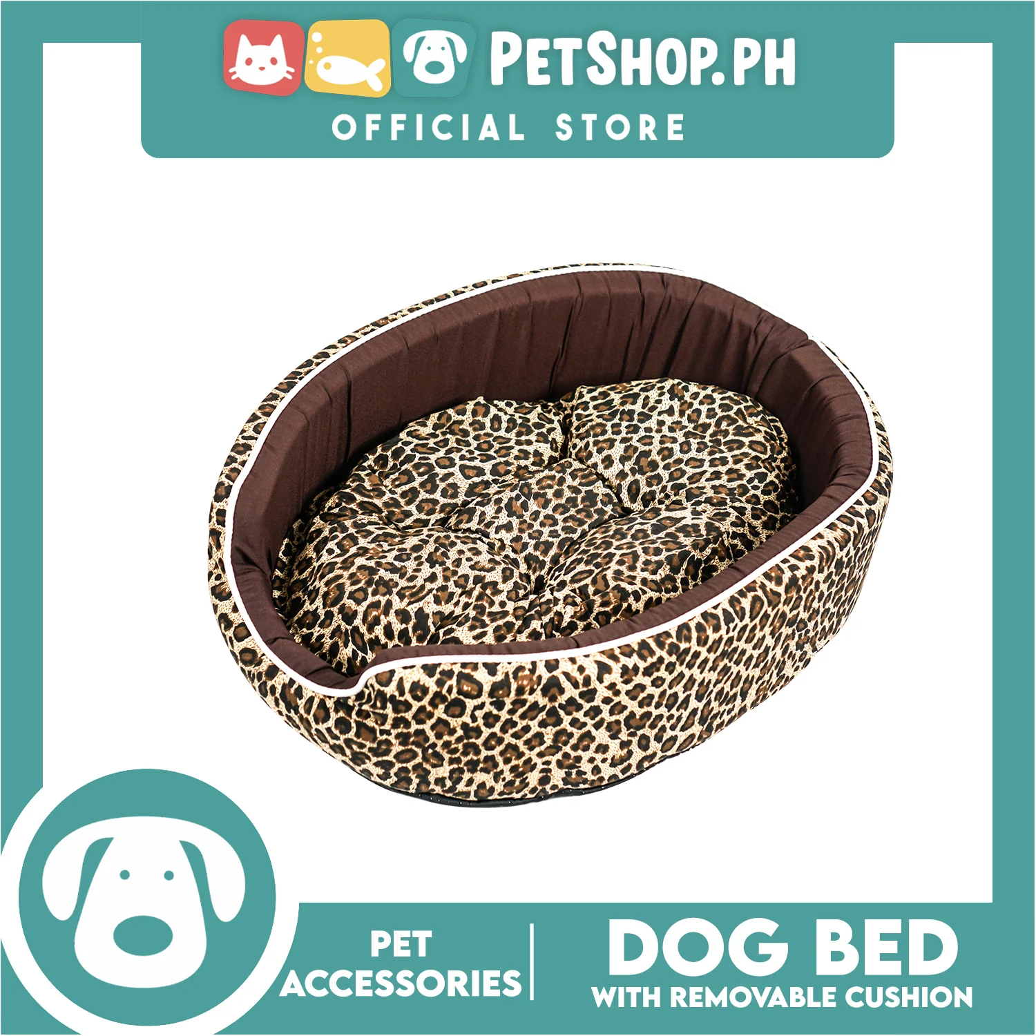 Pet Dog Bed (Small) Washable Comfortable Warm Bed For Pets Dog Puppy Pet with Removable Cushion (Assorted Designs) - Image 3