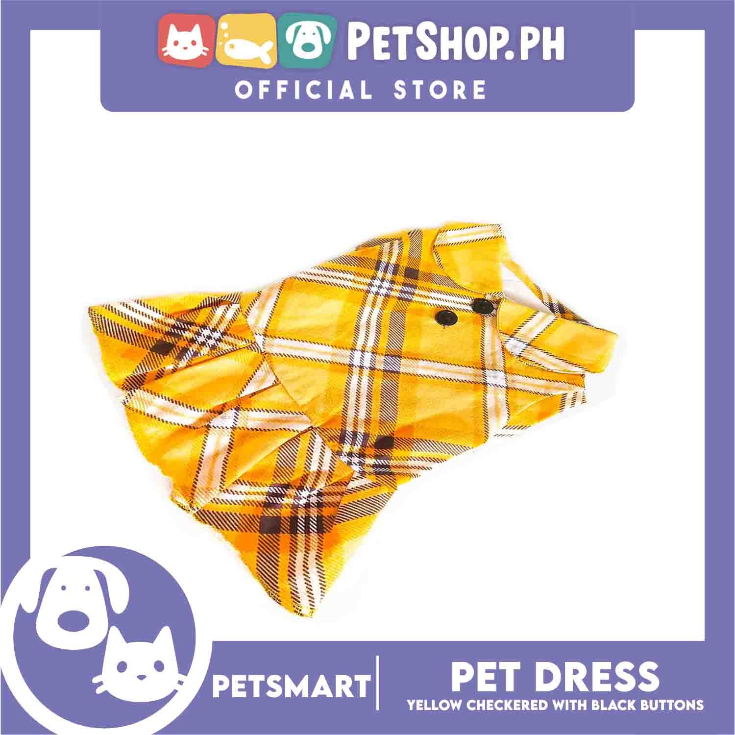 Pet Dress Clothes, Yellow Checkered With Black Buttons DG-CN131L (Large) - Image 2
