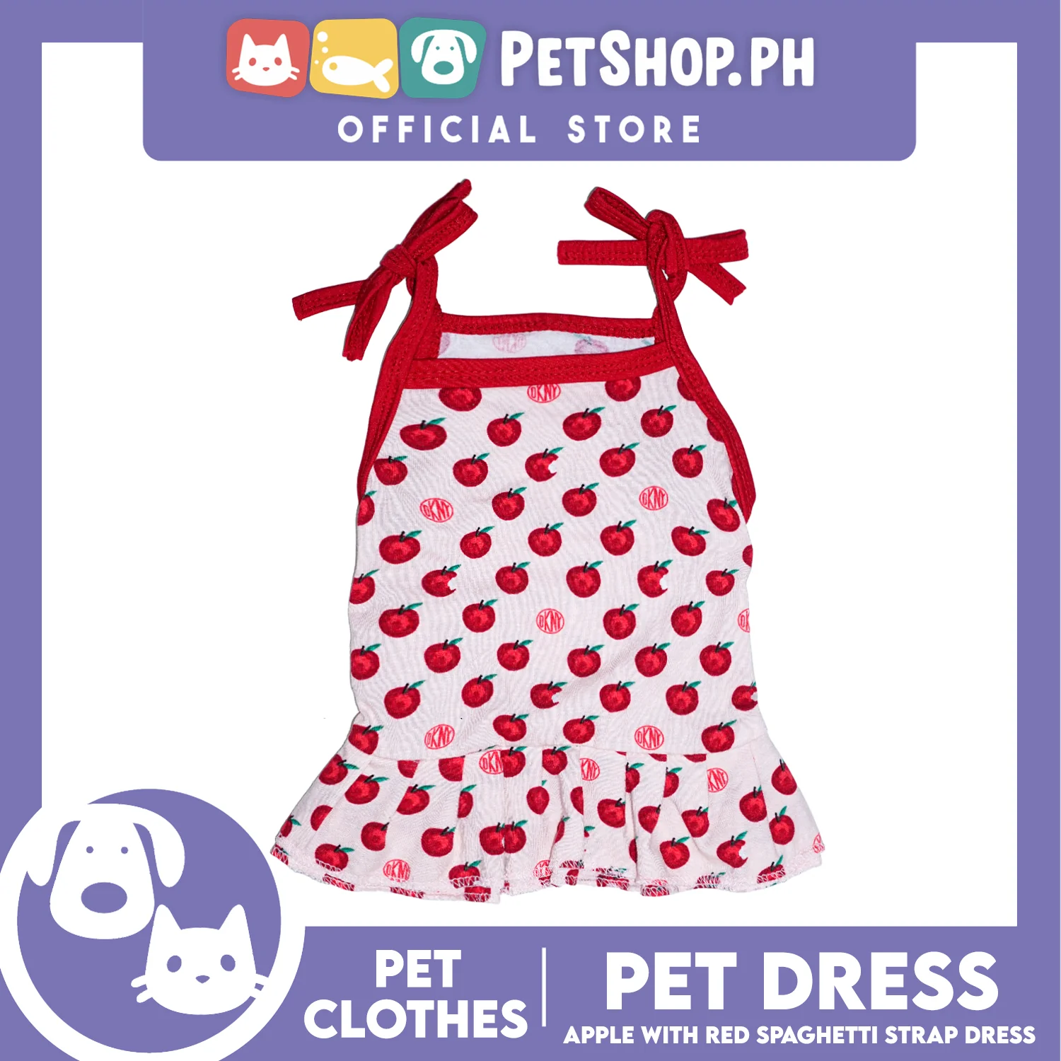 Pet Dress Red Spaghetti Strap Dress with (Large) Perfect Fit for Dogs and Cats - Image 2