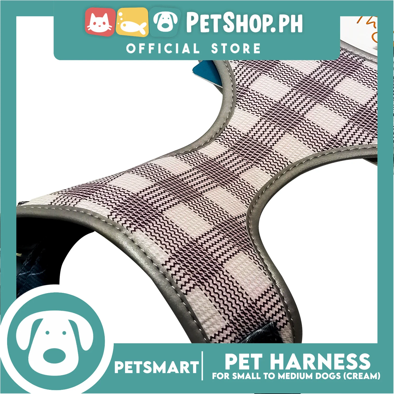 Pet Harness Premium Pattern Design (Cream) for Dogs Small Size - Image 3