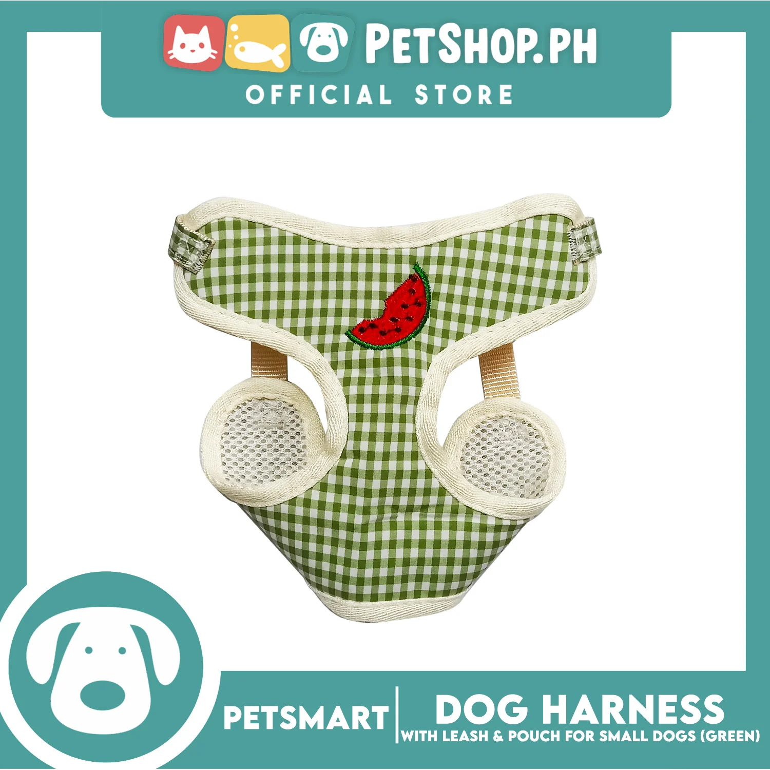Pet Harness with Pouch and Leash for Small Dogs (Green) QYS866 - Image 2