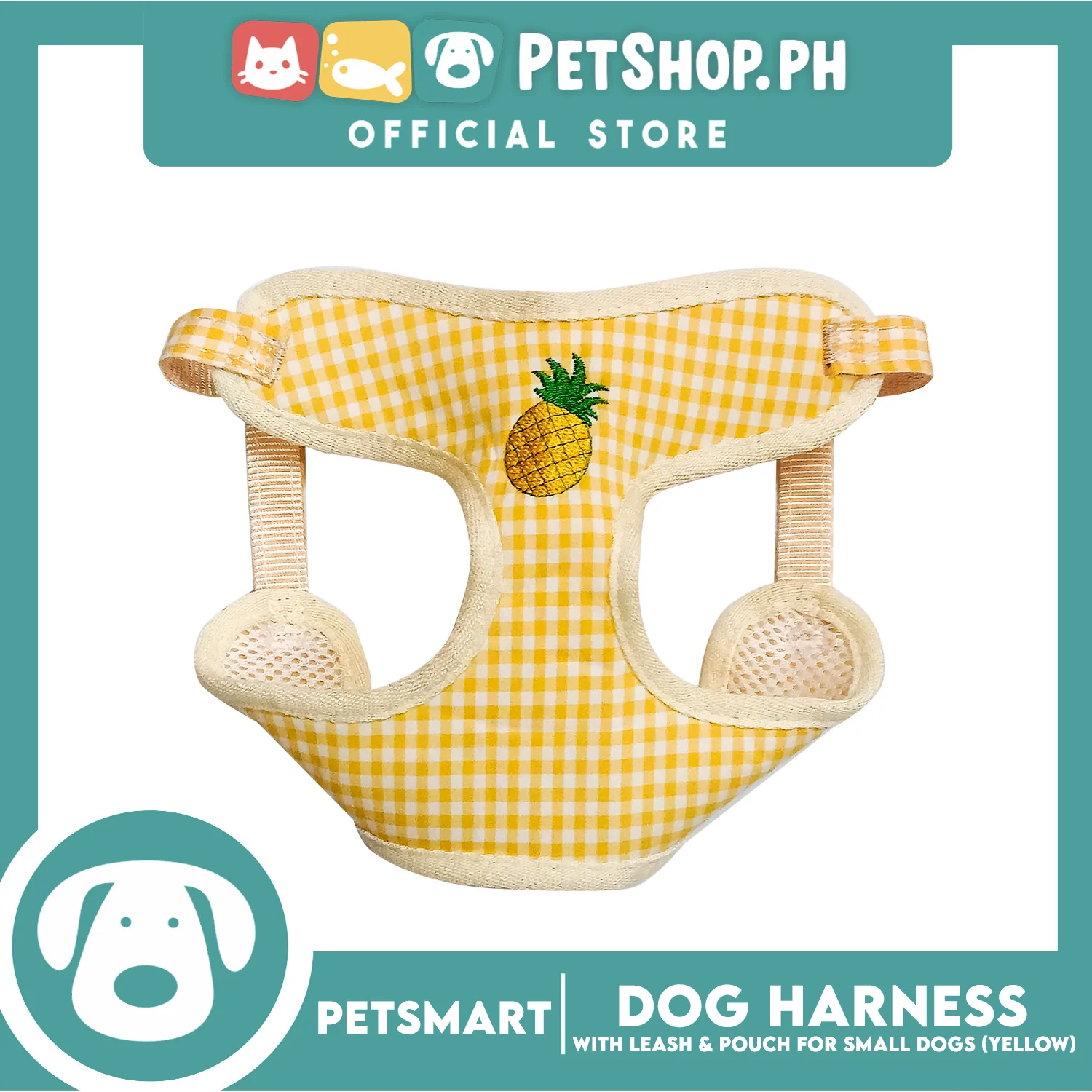 Pet Harness with Pouch and Leash for Small Dogs (Yellow) QYS866 - Image 3