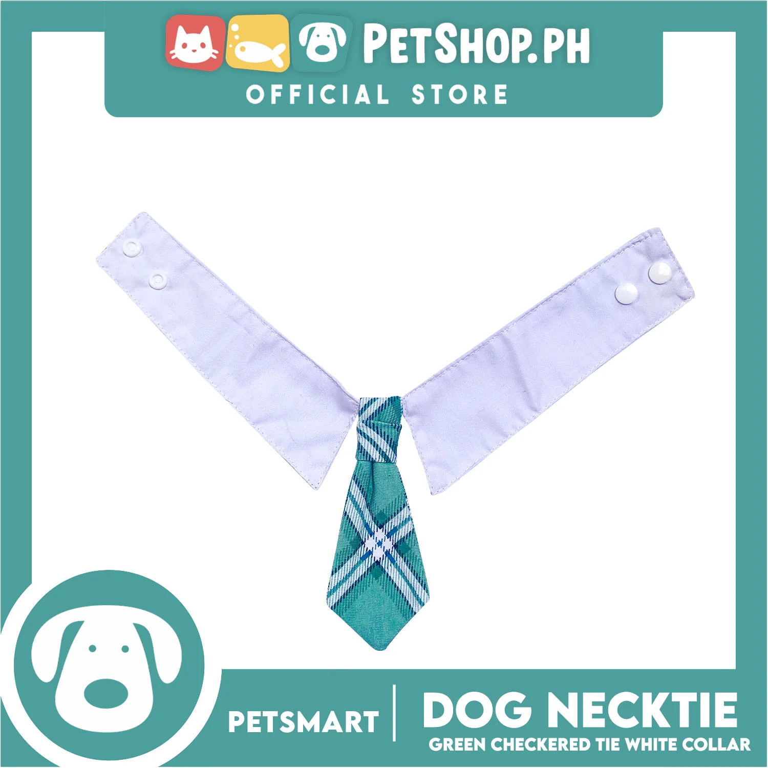 Pet Necktie Bandana Collar Scarf Green Checkered Design DB-CTN32L (Large) Perfect Fit For Dogs And Cats, Breathable, Soft Lightweight Pet Bandana Collar Scarf - Image 3