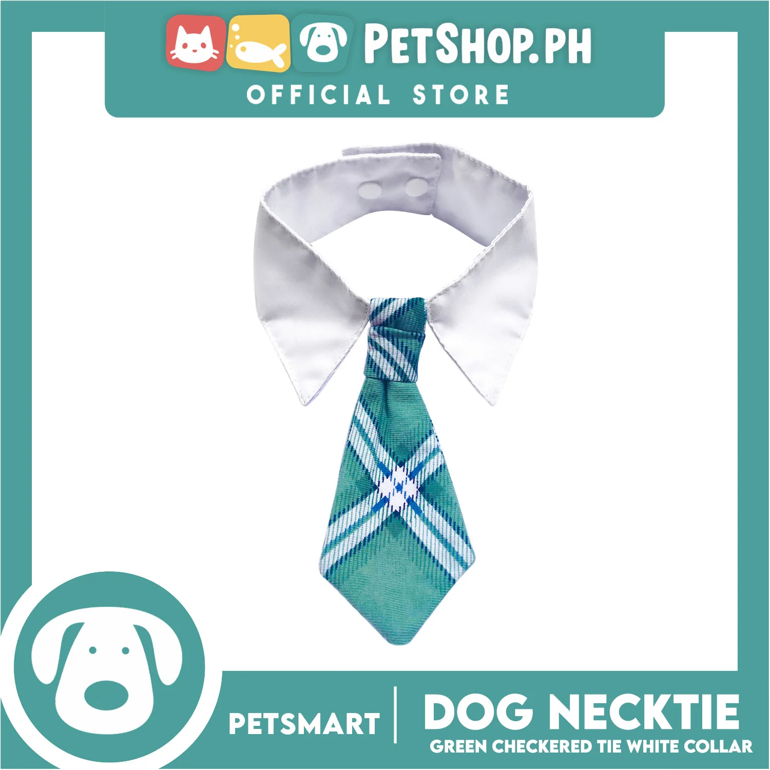 Pet Necktie Bandana Collar Scarf Green Checkered Design DB-CTN32L (Large) Perfect Fit For Dogs And Cats, Breathable, Soft Lightweight Pet Bandana Collar Scarf - Image 4