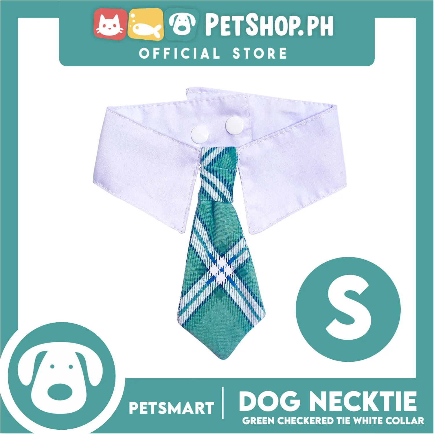 Pet Necktie Bandana Collar Scarf Green Checkered Design DB-CTN32S (Small) Perfect Fit For Dogs And Cats, Breathable, Soft Lightweight Pet Bandana Collar Scarf