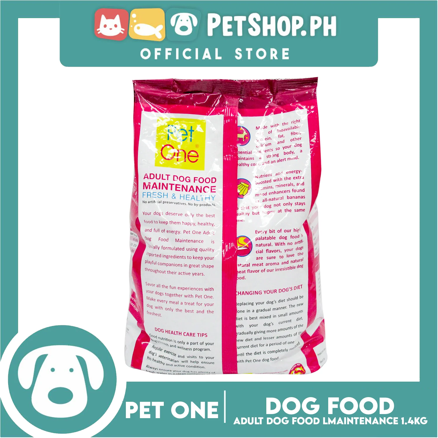 Pet One Adult Dog Food Maintenance, Care Naturally 1.4kg Dry Dog Food - Image 3