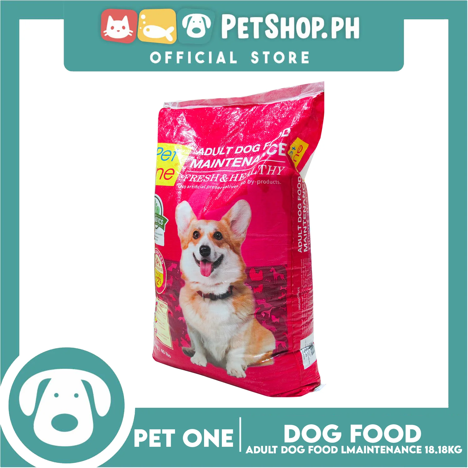Pet One Adult Dog Food Maintenance, Fresh And Healthy 18.18kg Dry Dog Food - Image 2