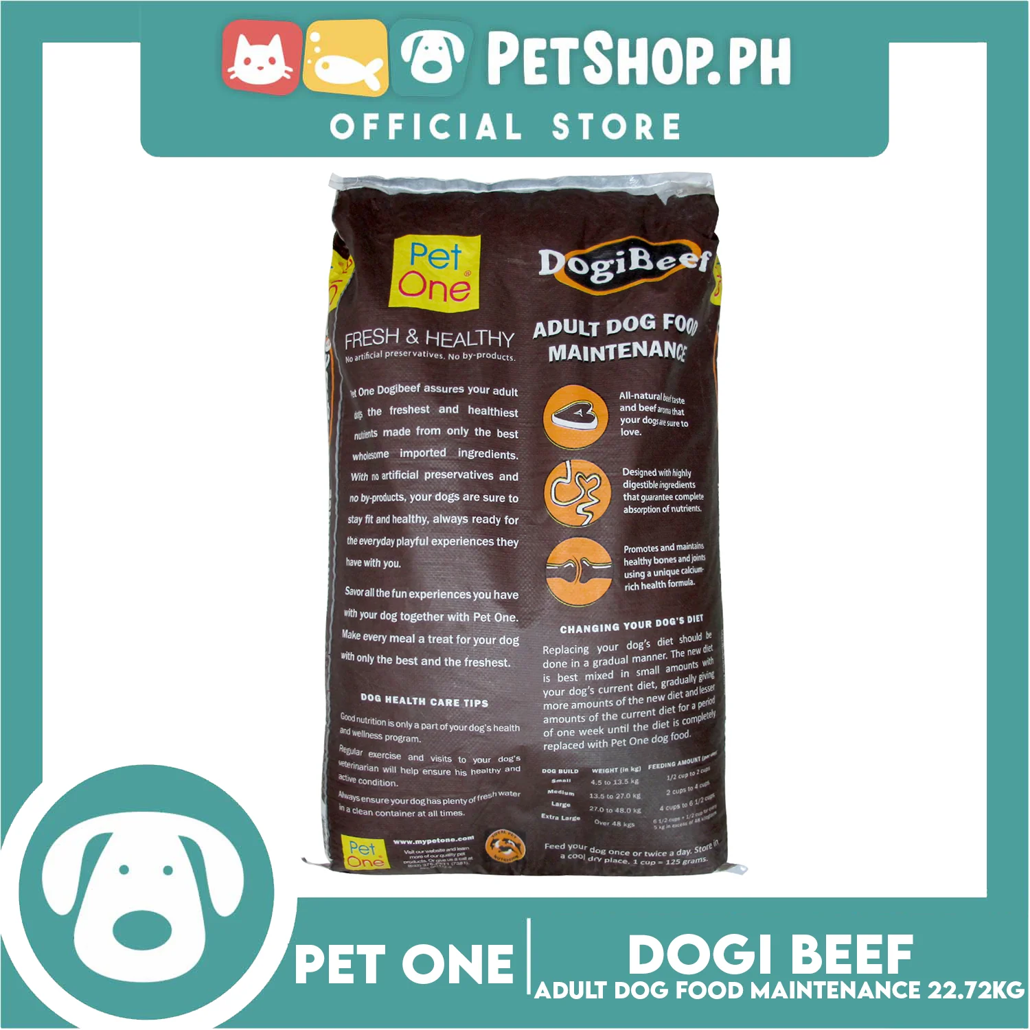 Pet One Dogi Beef, Adult Dog Food Maintenance 22.72kg Dry Dog Food - Image 3