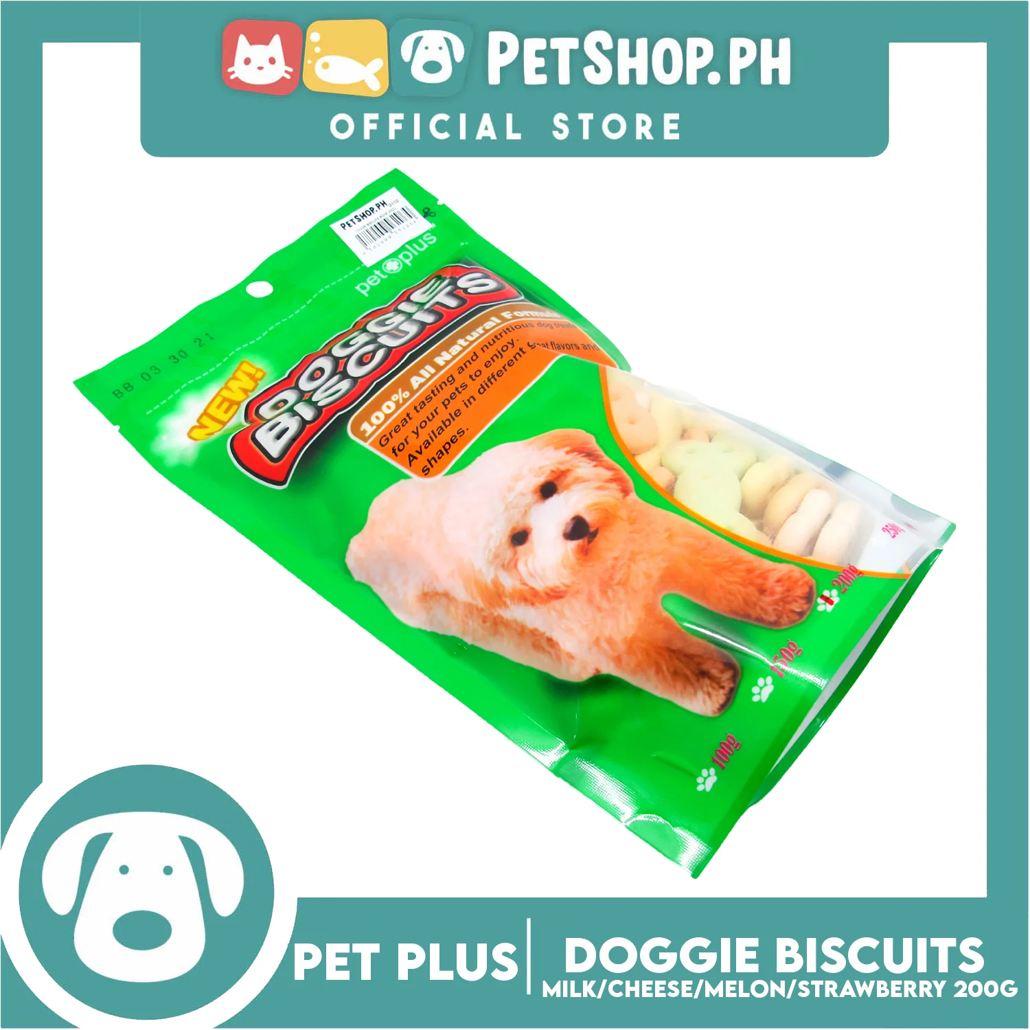 Pet Plus Bone Doggie Biscuits 200g Dog Treats - Image 3