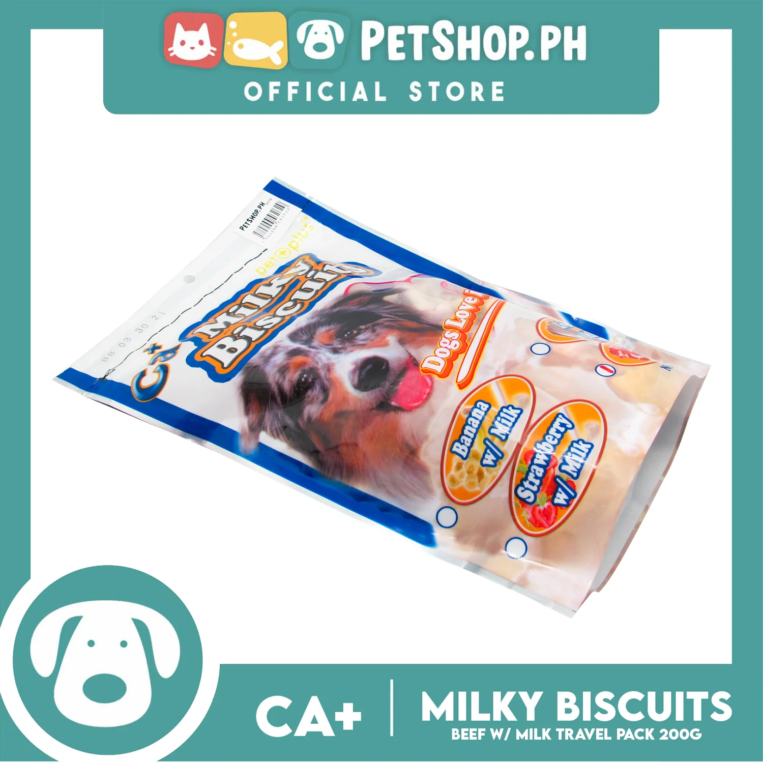 Pet Plus Calcium Milky Biscuit 200g (Beef and Milk Flavor) For Dogs Strong Bones and Teeth - Image 2