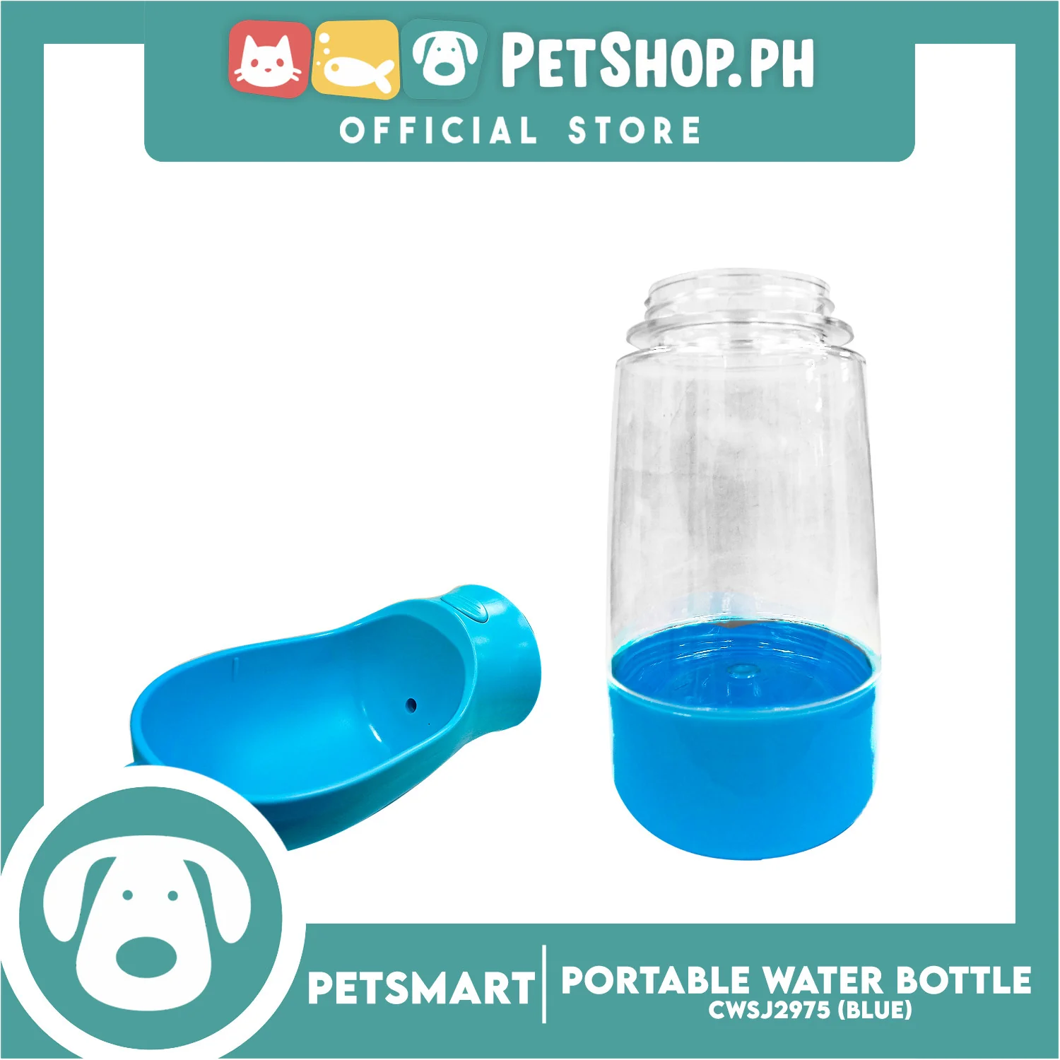 Pet Portable Drinking Cup Bottle Water Dispenser for Dogs CWSJ2975 (Blue) 400ml - Image 3
