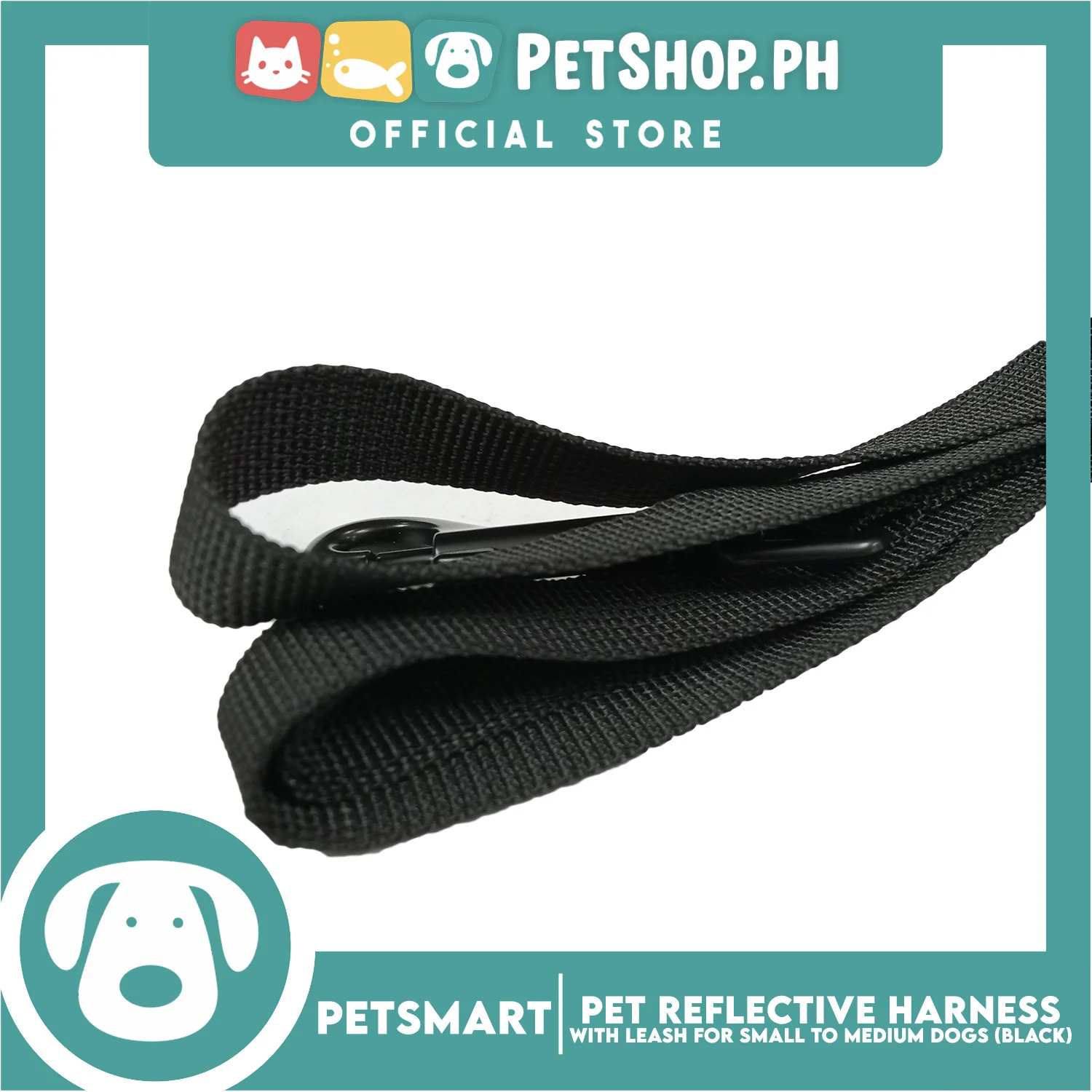 Pet Reflective Harness with Leash for Small Dogs Small Size (Black) - Image 4