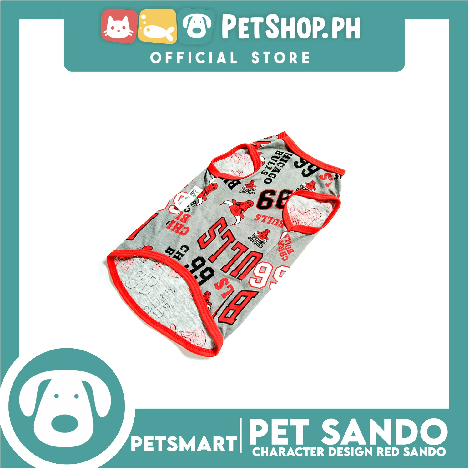 Pet Sando Apparel Character Design Red Sando DG-CTN124L (Large) Perfect Fit For Dogs And Cats, Pet Clothes, Soft and Comfortable Pet Clothing - Image 2