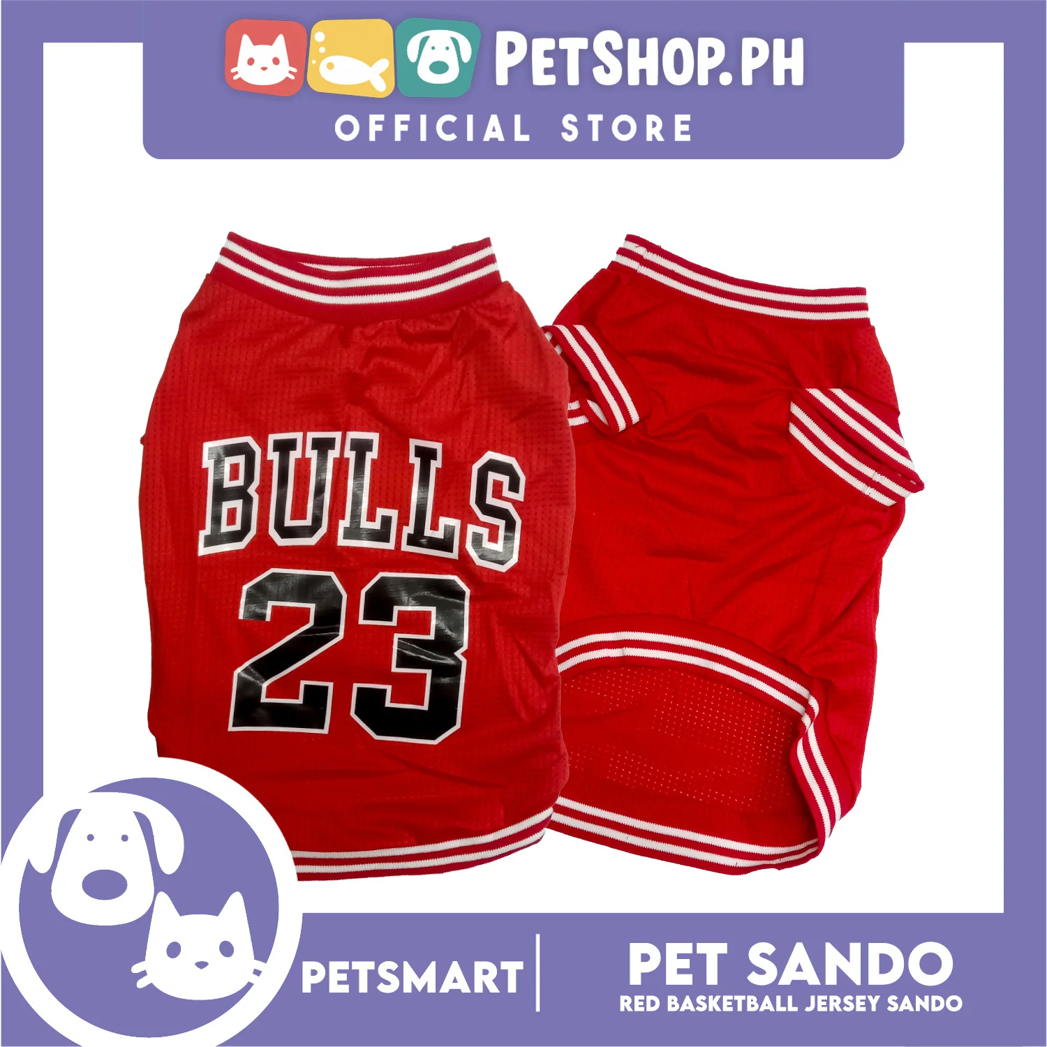 Pet Sando Basketball Jersey Red (Extra Large) - Image 5