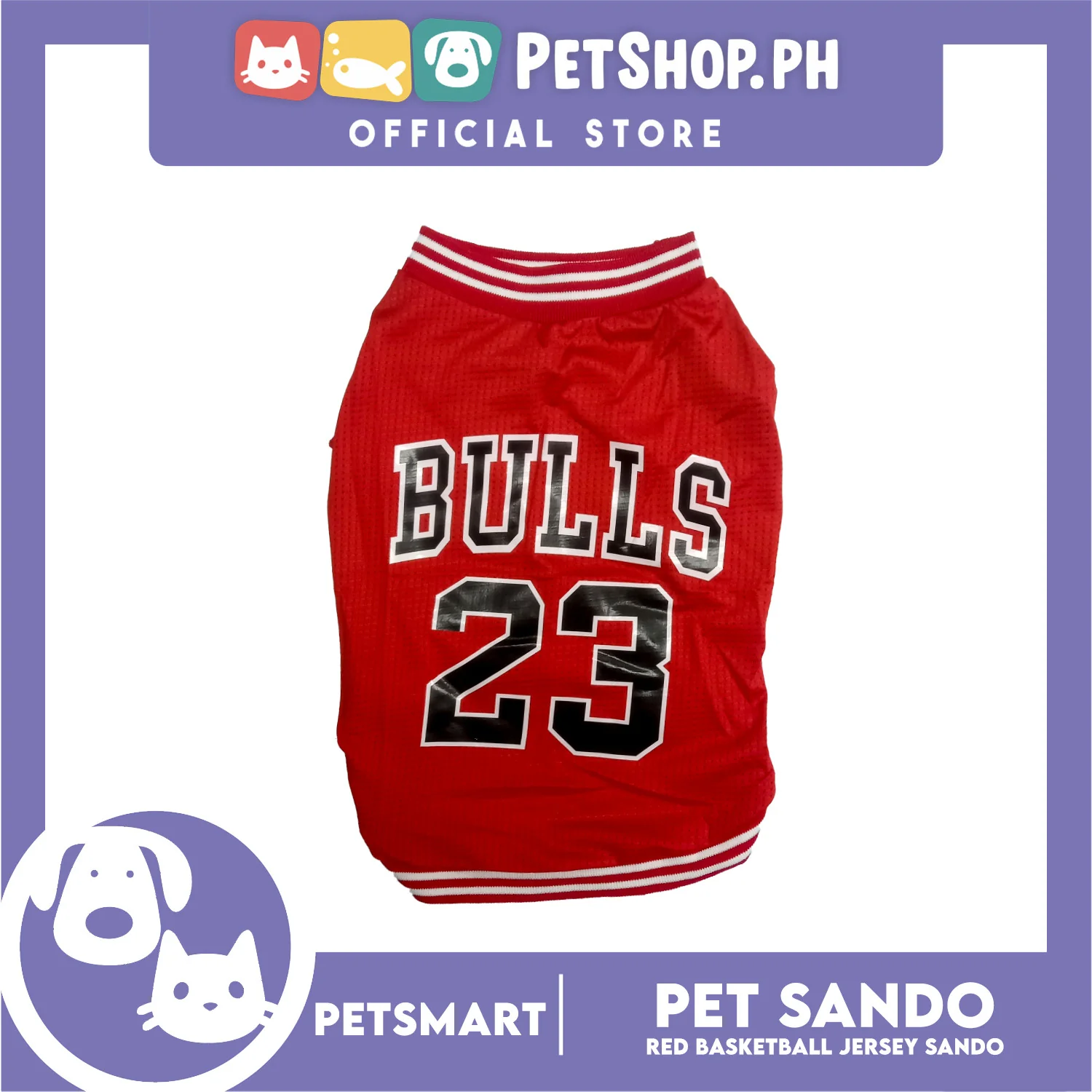 Pet Sando Basketball Jersey Red (Medium) - Image 2
