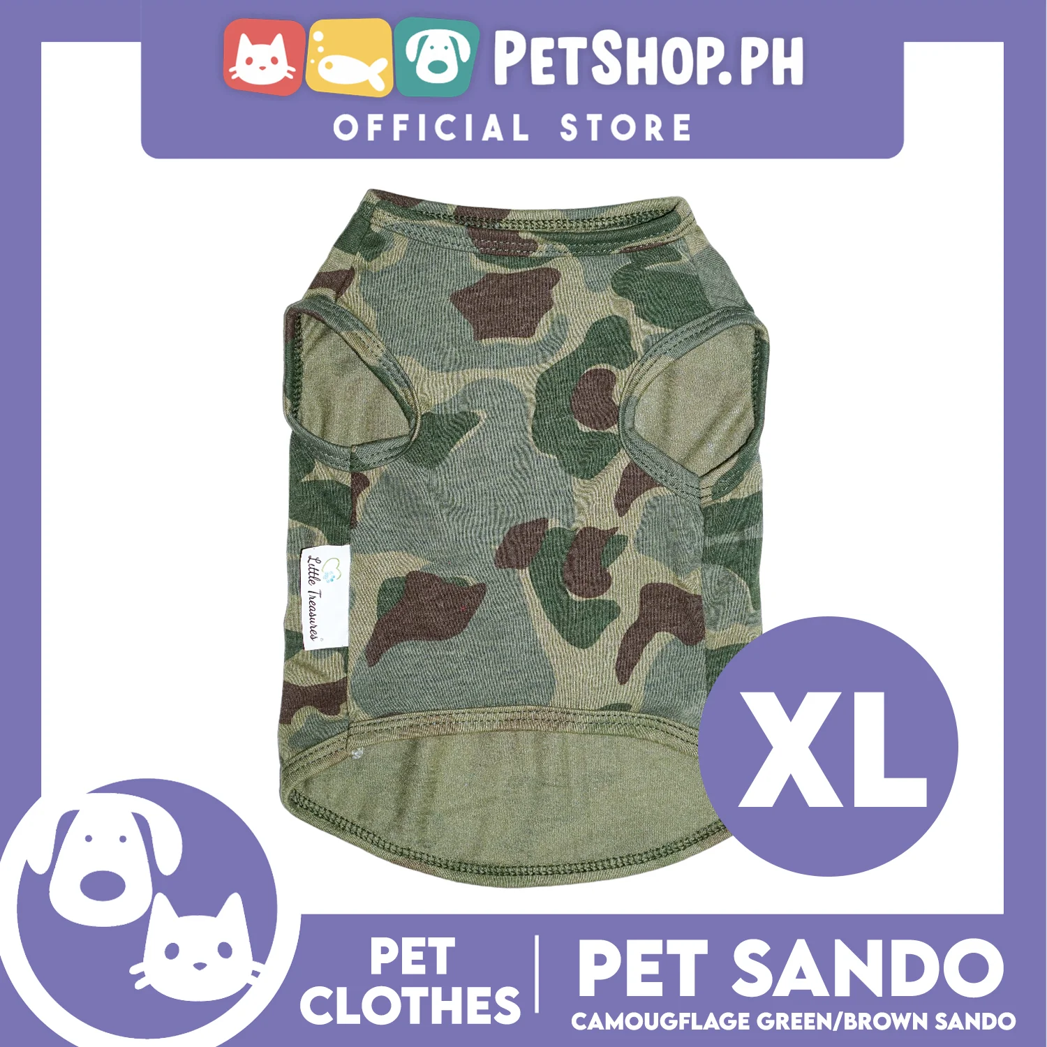 Pet Sando Camouflage Green and Brown (Extra Large) Perfect Fit for Dogs and Cats