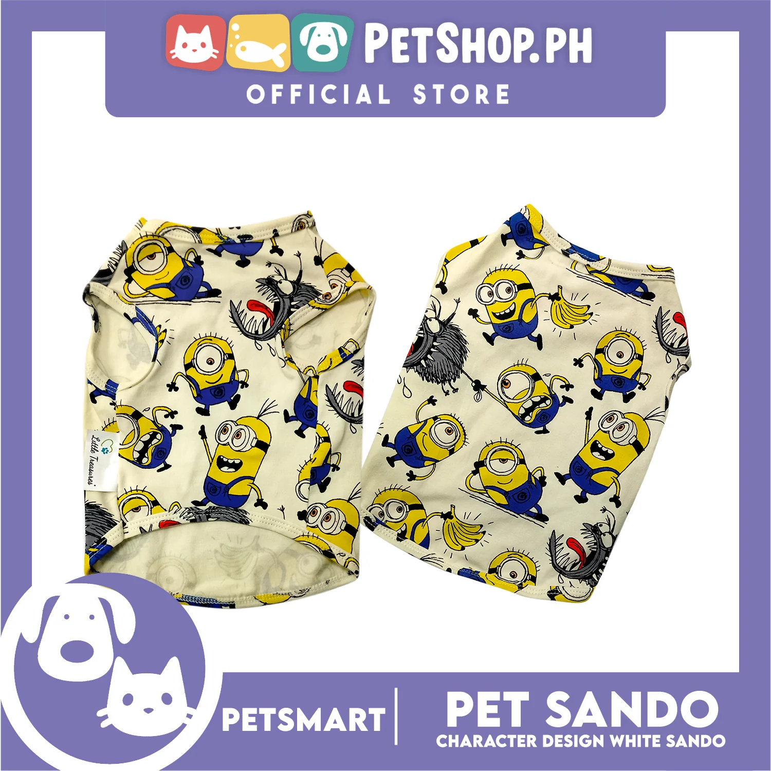 Pet Sando Character Design, White Color (XL) Perfect Fit for Dogs and Cats - Image 2