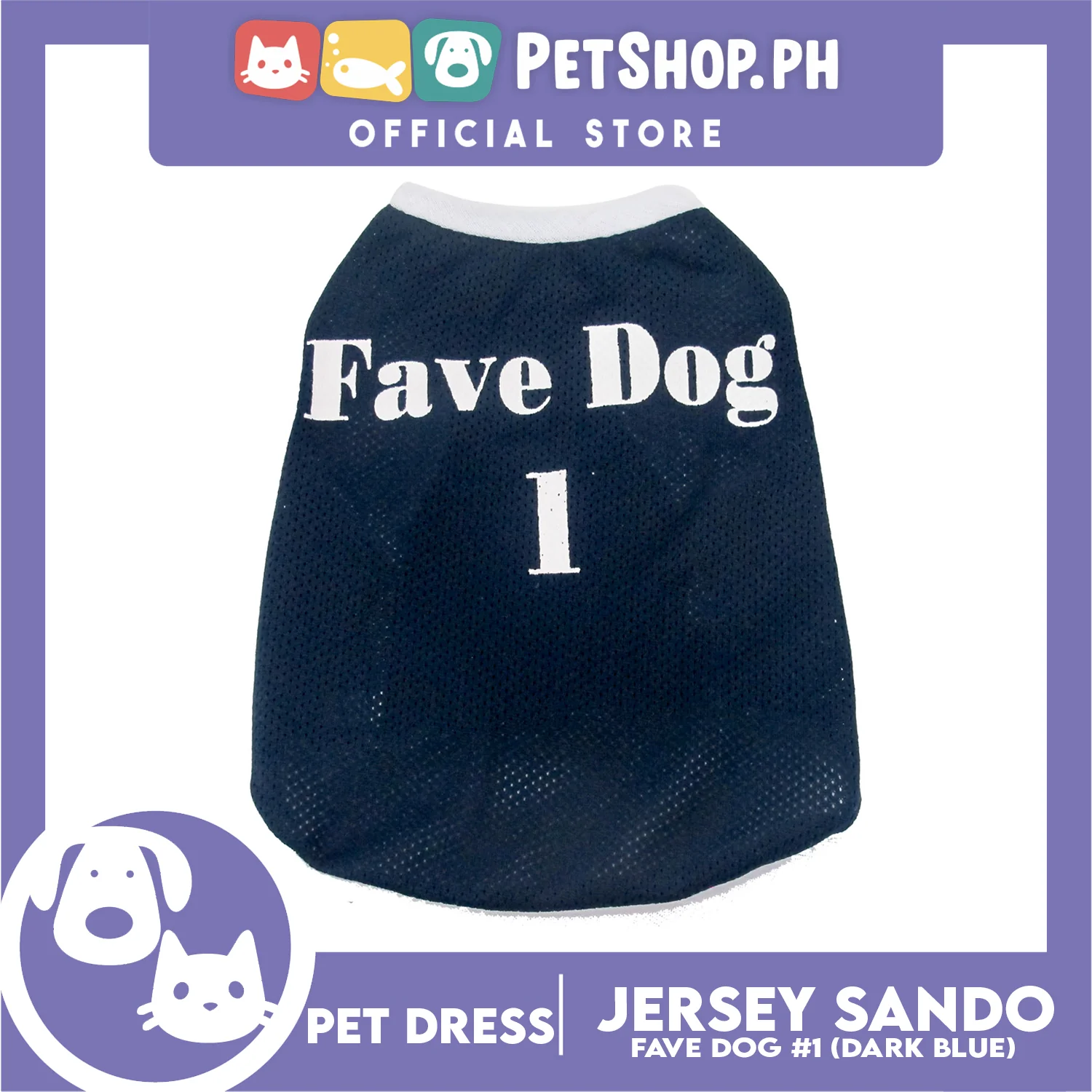 Pet Sando Dri-fit Jersey Blue (Small) for Small Dog- Dri-fit Breathable Jersey, Pet Sport Clothes - Image 4