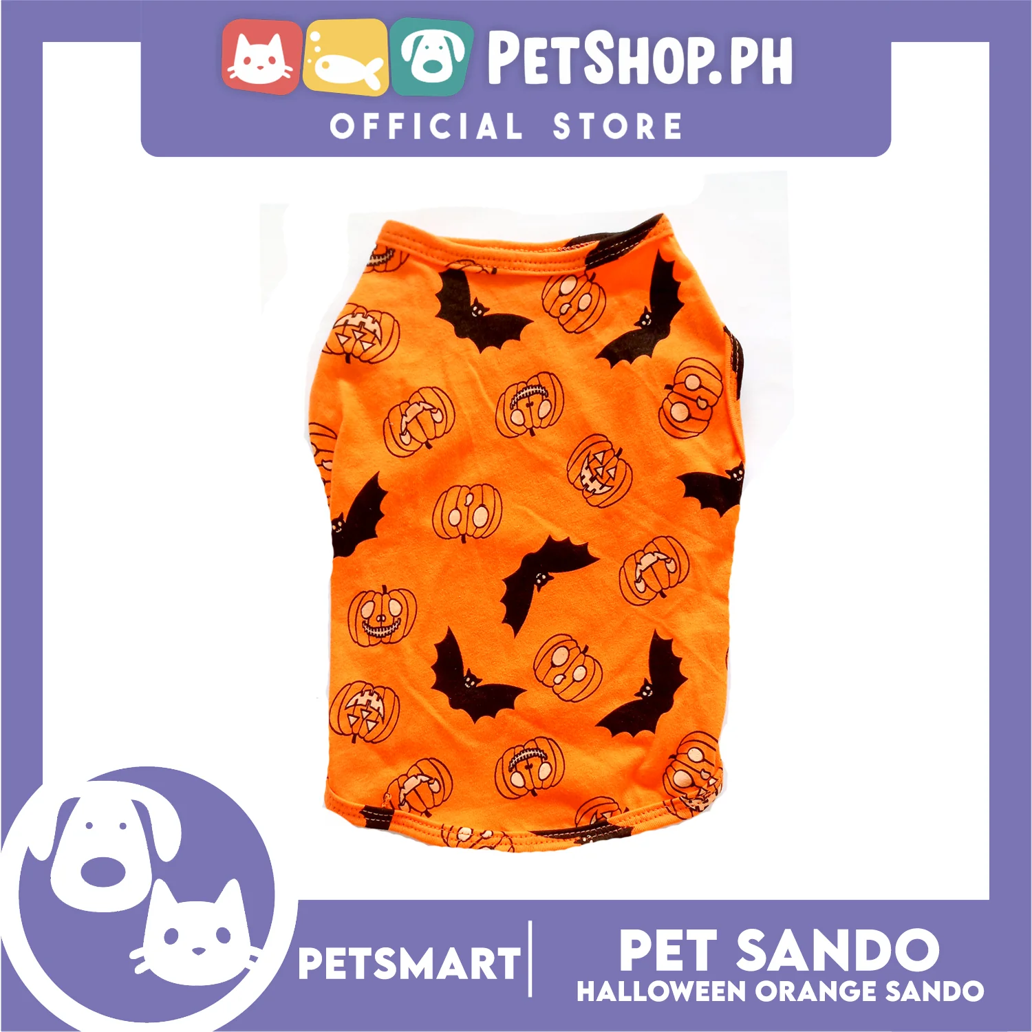 Pet Sando Halloween Design, Orange Color DG-CTN138L (Large) Perfect Fit For Dogs And Cats - Image 2