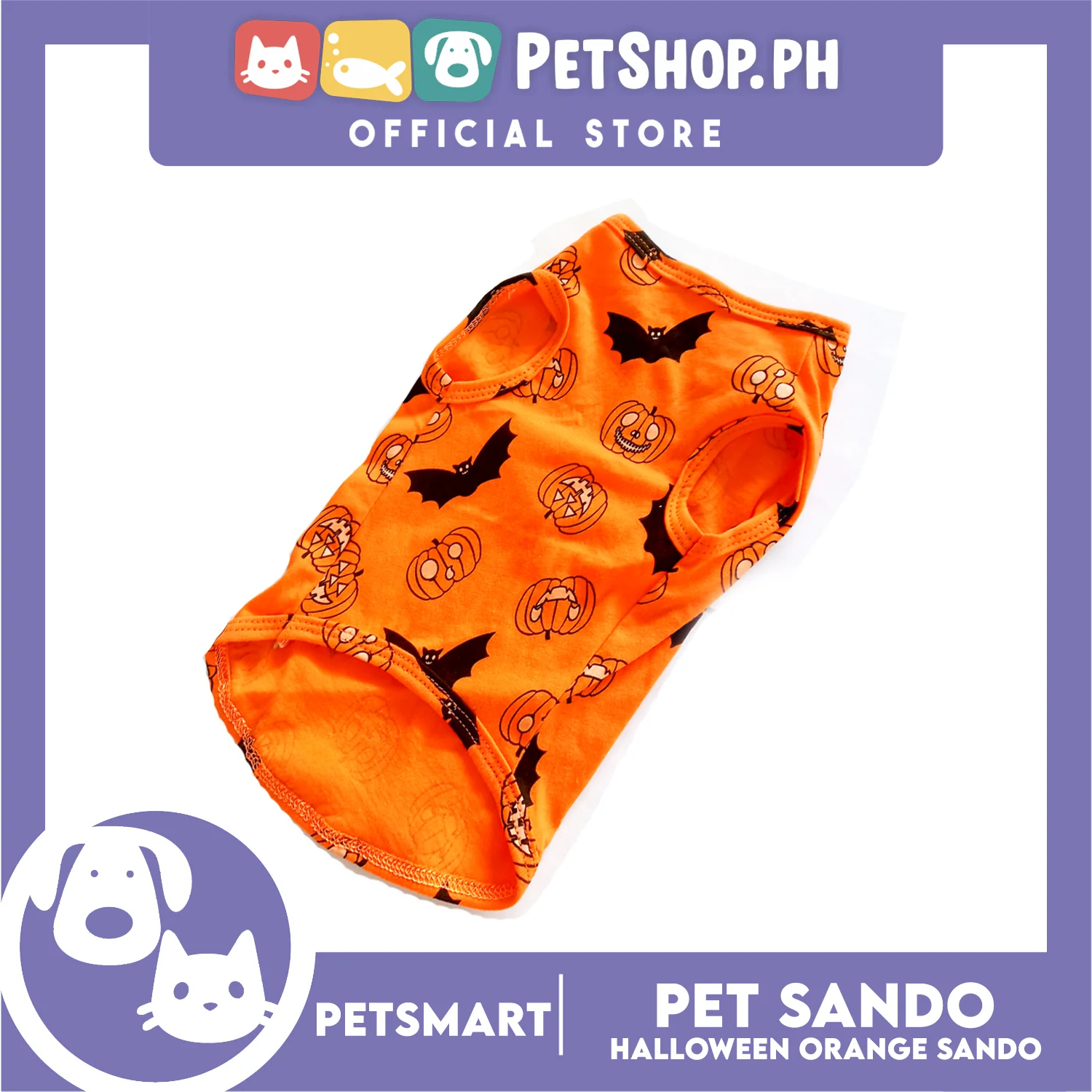 Pet Sando Halloween Design, Orange Color DG-CTN138L (Large) Perfect Fit For Dogs And Cats - Image 3