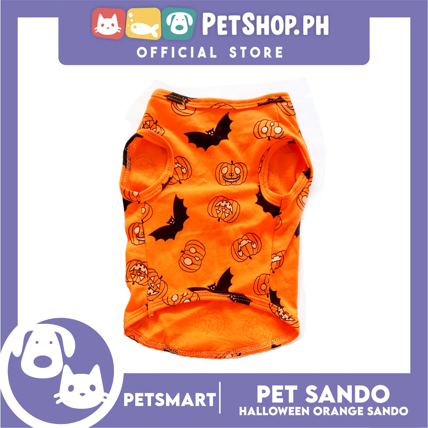 Pet Sando Halloween Design, Orange Color DG-CTN138M Medium) Perfect Fit For Dogs And Cats - Image 2