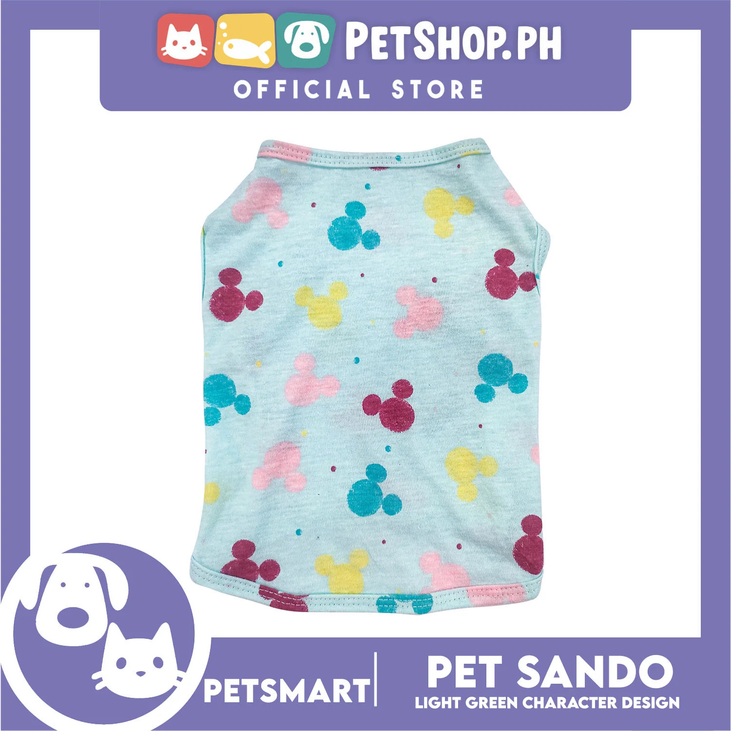 Pet Sando Light Green Color with Character Design DG-CTN149L (Large) Perfect Fit For Dogs And Cats - Image 3
