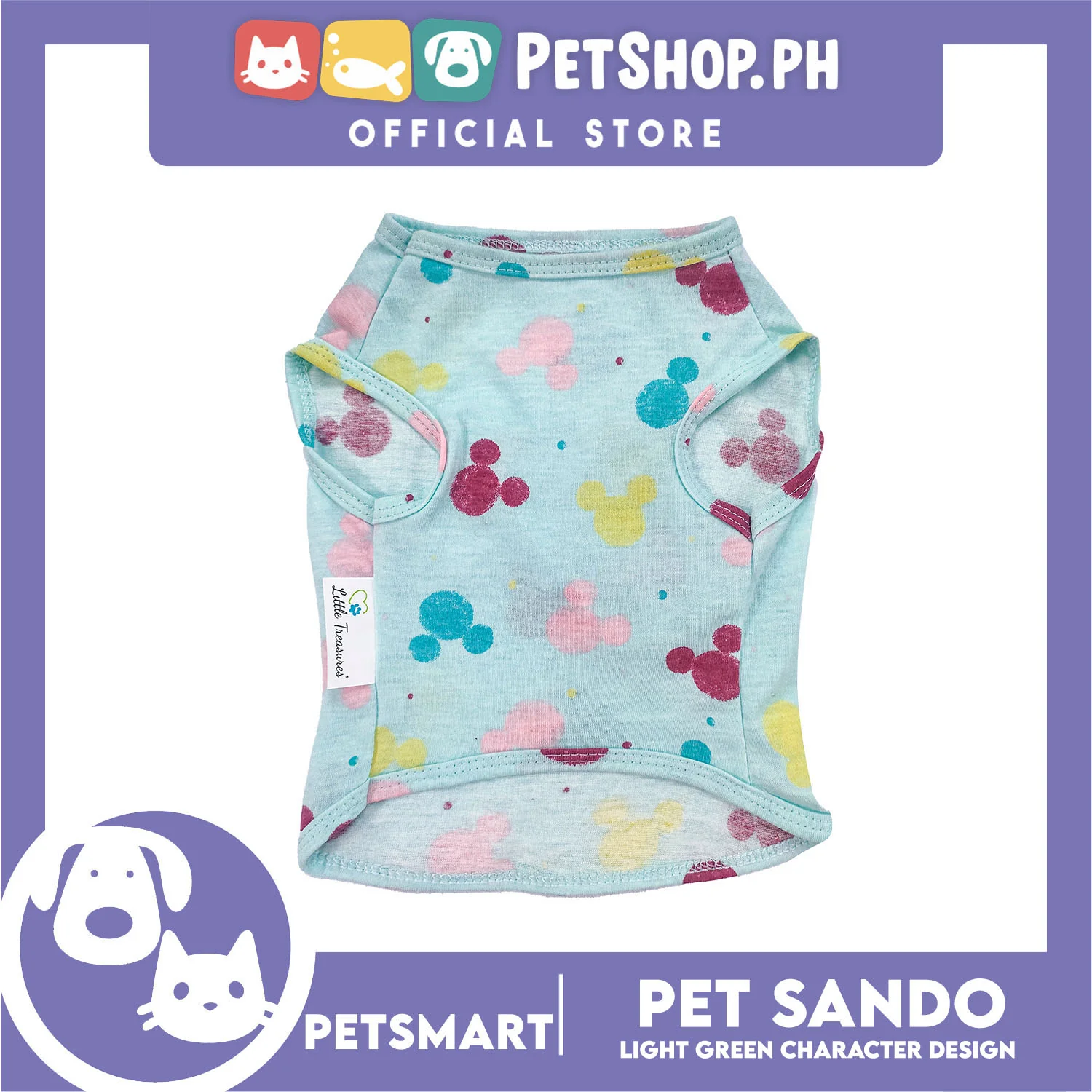 Pet Sando Light Green Color with Character Design DG-CTN149L (Large) Perfect Fit For Dogs And Cats - Image 4