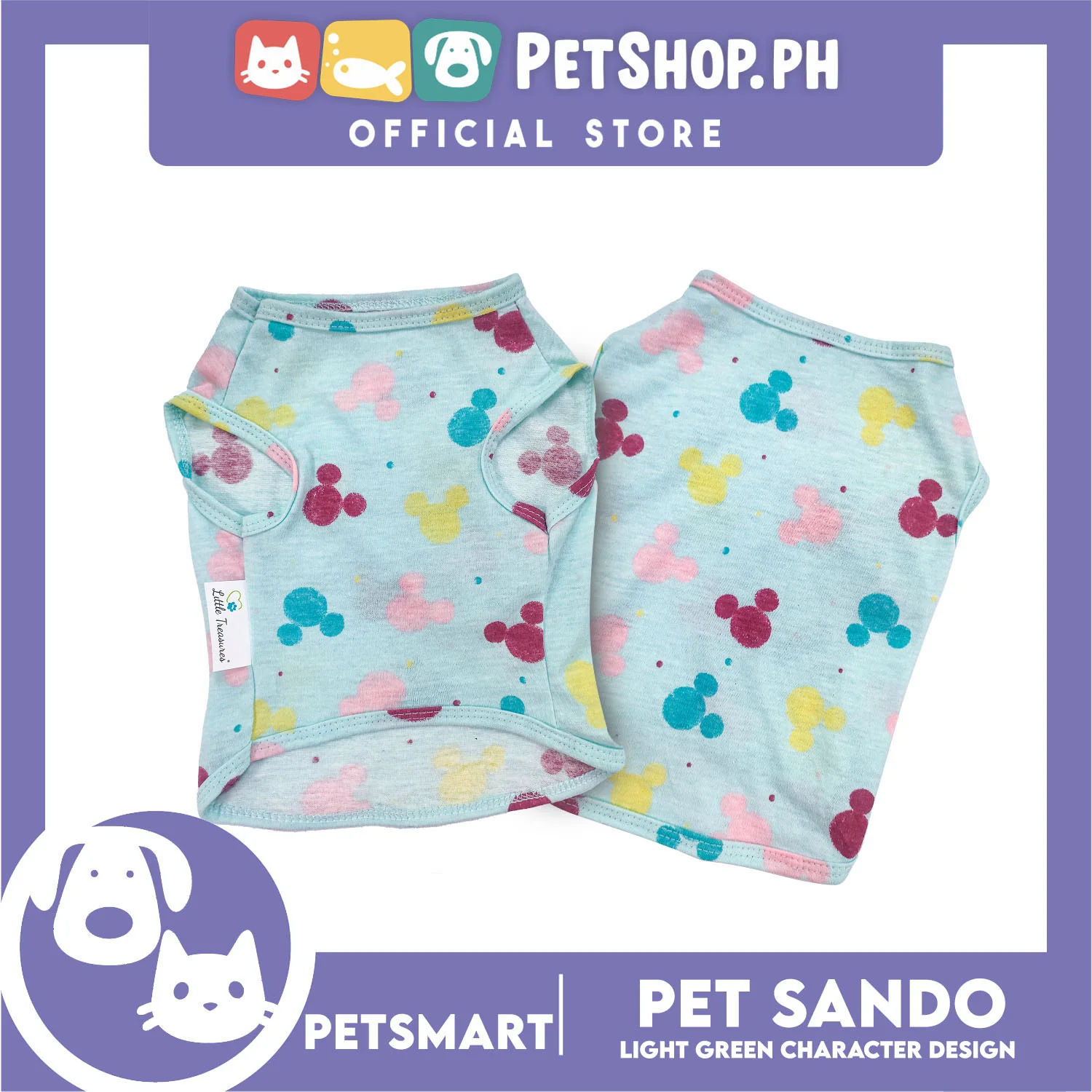 Pet Sando Light Green Color with Character Design DG-CTN149XL (XL) Perfect Fit For Dogs And Cats - Image 3