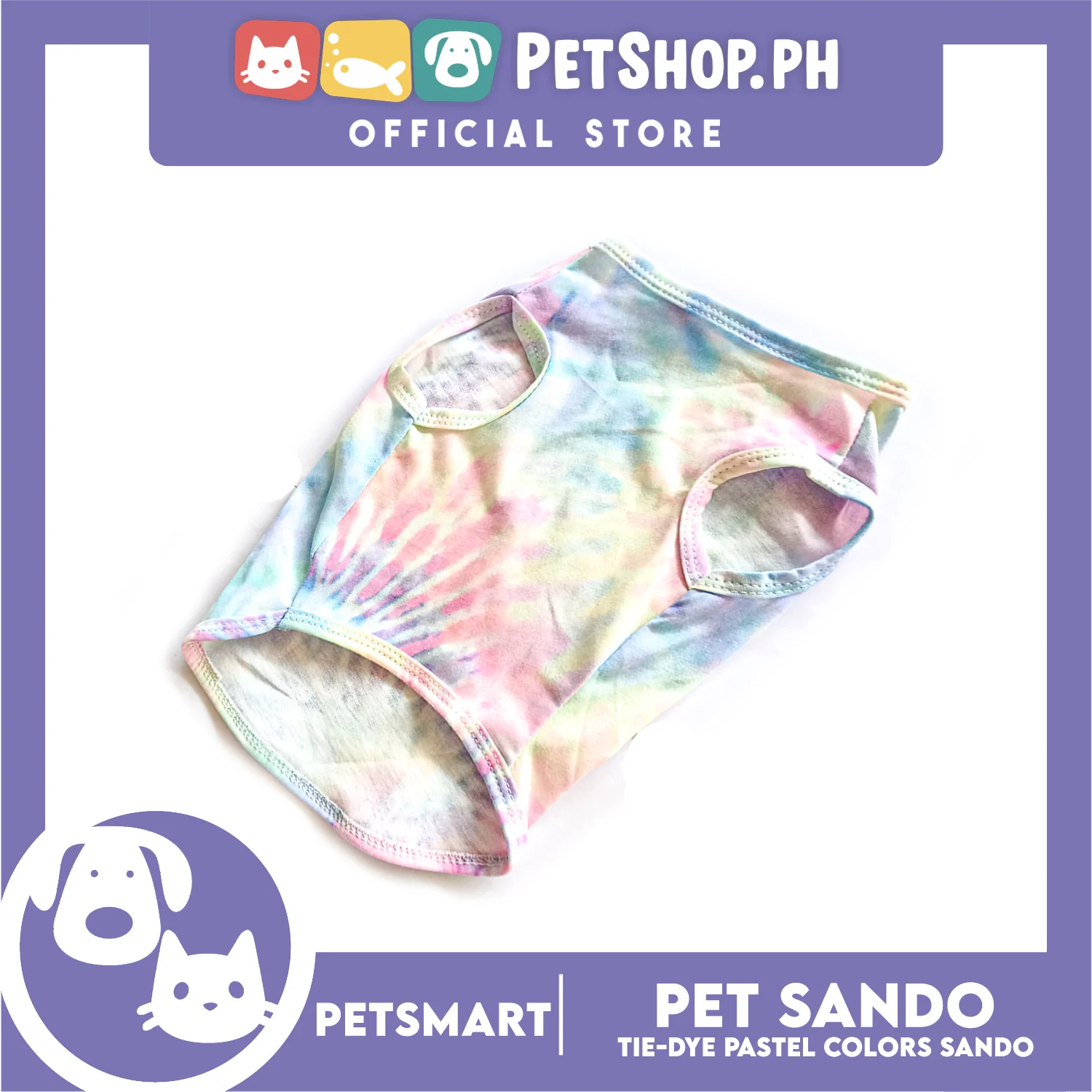 Pet Sando Tie-Dye Pastel Colors DG-CTN137XL (XL) Perfect Fit For Dogs And Cats - Image 3